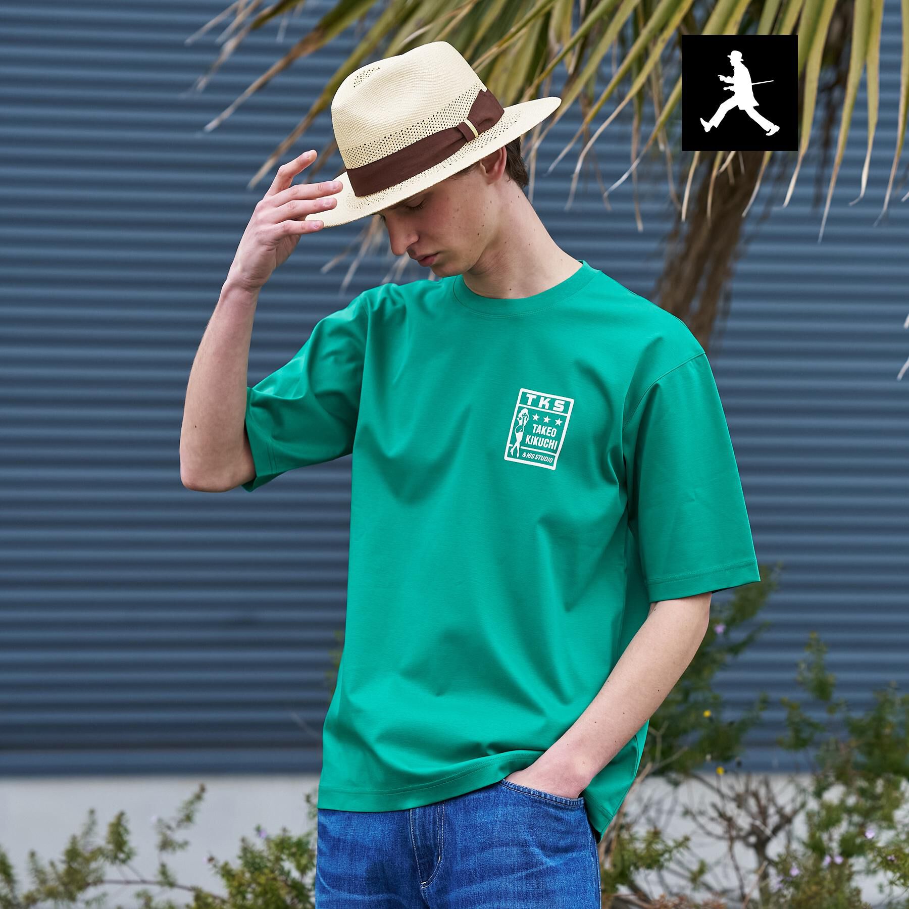 TAKEO KIKUCHI「【BOWLER HAT LABEL】アイスクリアコットン ラッキーセブン 半袖Tシャツ」|Tシャツ・カットソー|グリーン(022)