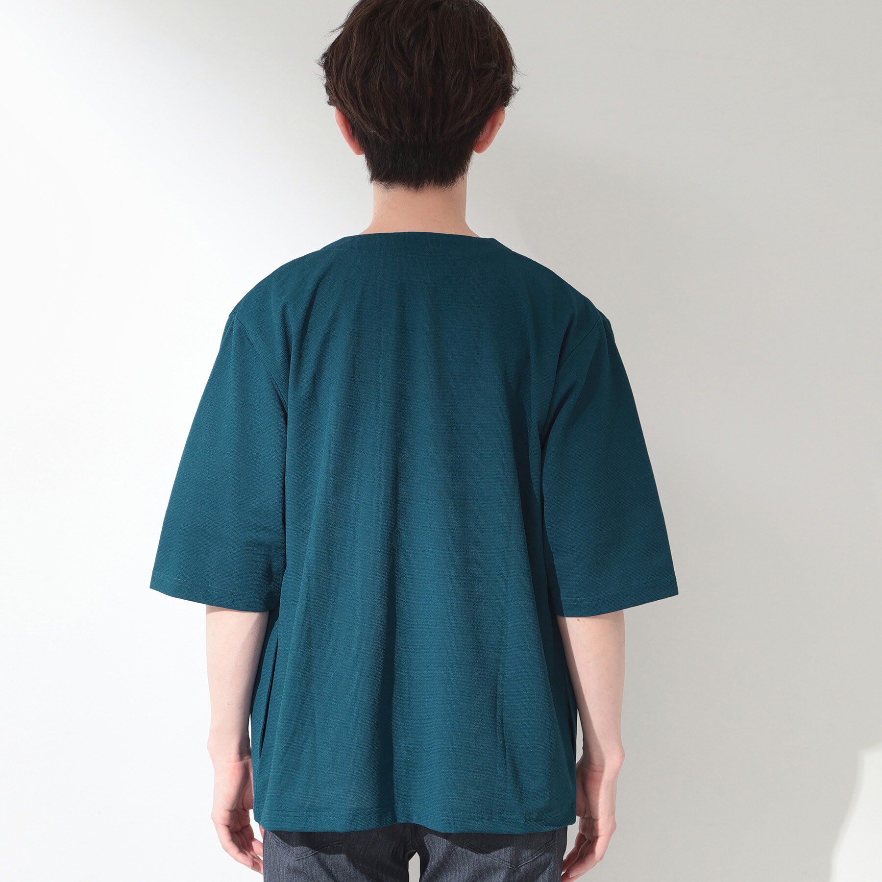 THE SHOP TK「メッシュ五分袖カーディガン＋半袖Tシャツ セットアイテム 洗濯機OK」|カーディガン|