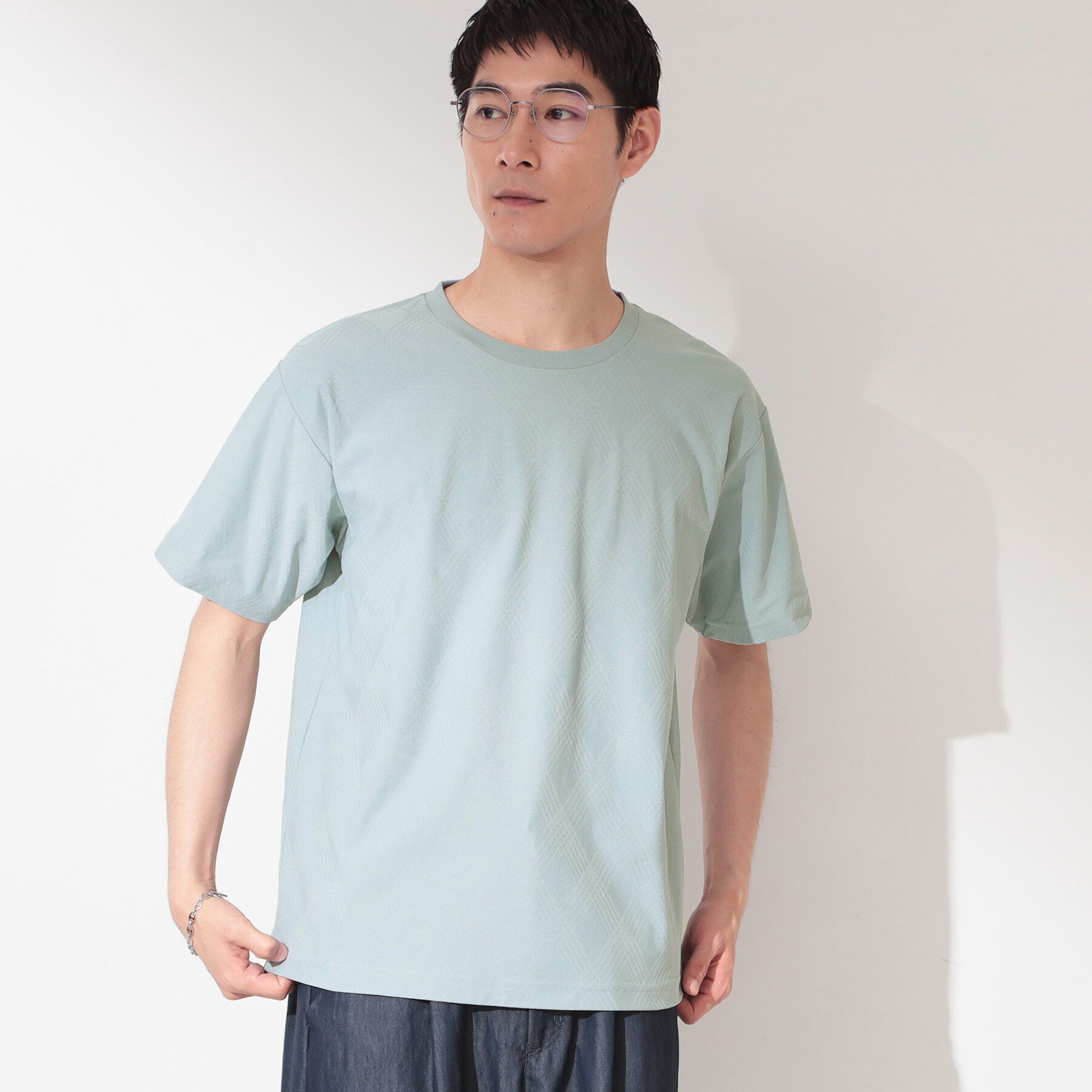 THE SHOP TK「【接触冷感／吸水速乾／UVカット】パーフェクテック リンクス柄 半袖Tシャツ」|Tシャツ・カットソー|