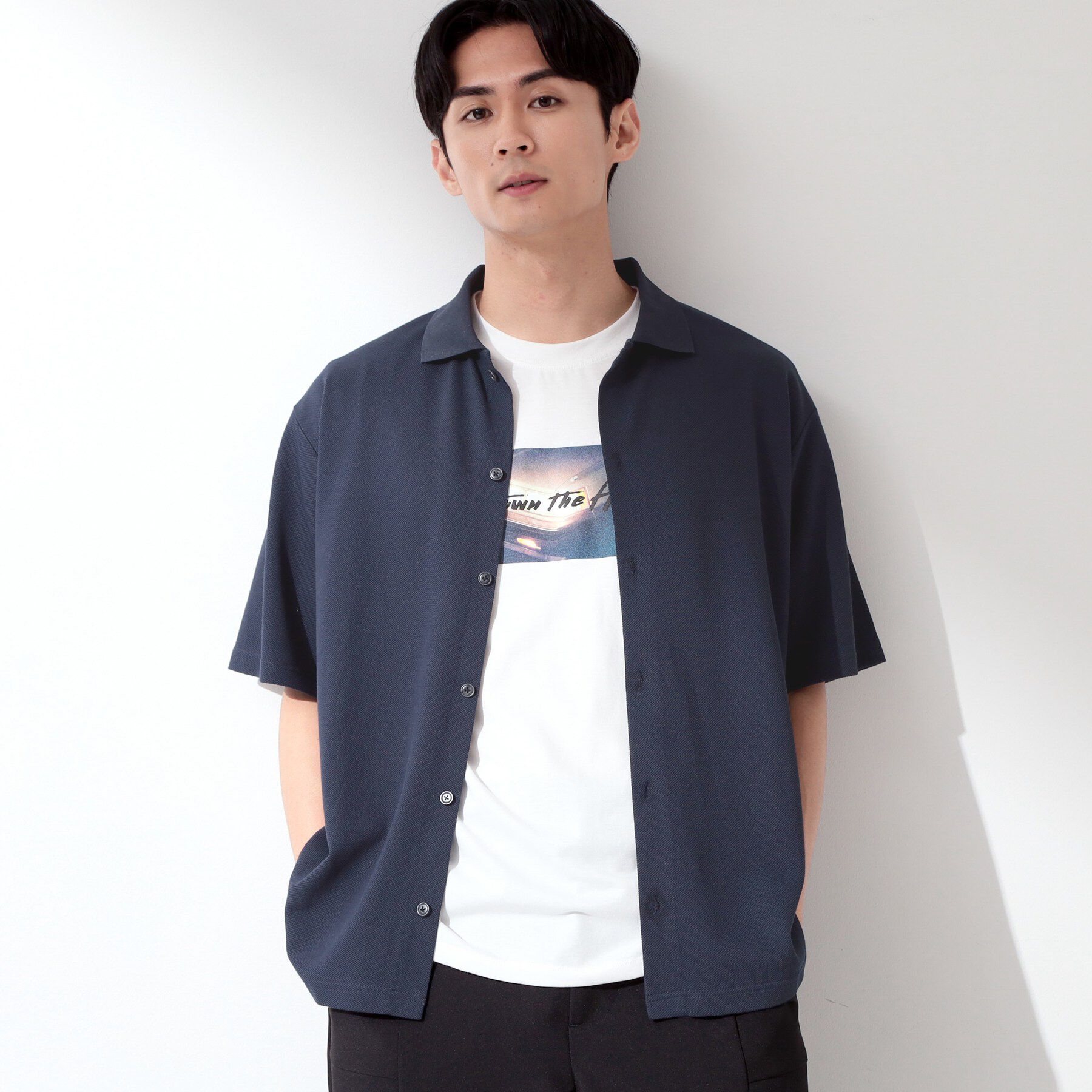 THE SHOP TK「【半袖シャツ＋インナー セットアイテム】カノコ半袖シャツ＆半袖Tシャツ」|カーディガン|