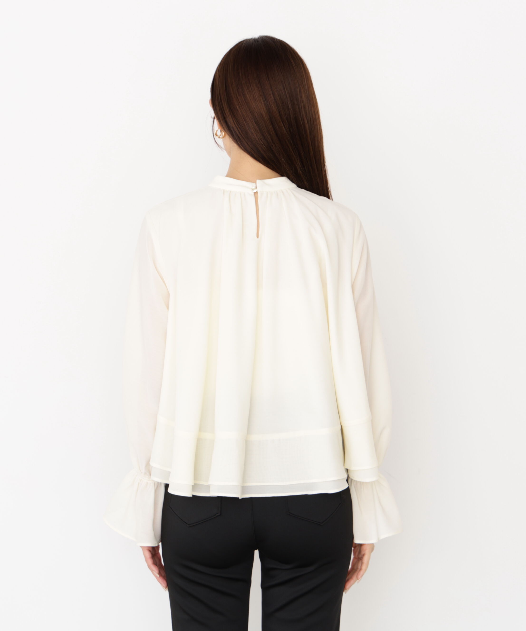 PROPORTION BODY DRESSING「＜ウォッシャブル＞ヘムフレアブラウス 25AW」|シャツ・ブラウス|