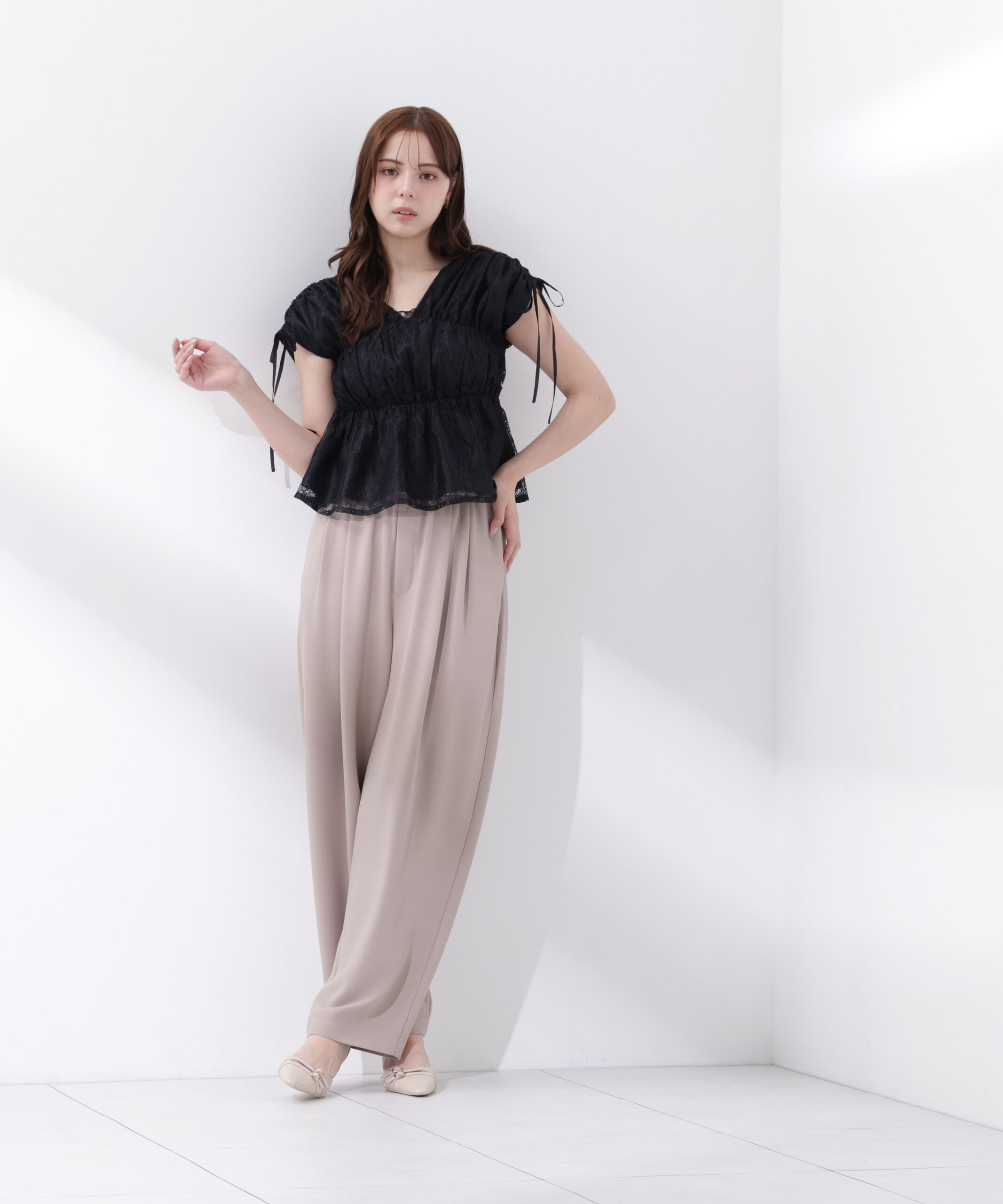 PROPORTION BODY DRESSING「＜中川紅葉さん着用＞〈a/mie〉イージーバレルパンツ」|その他|ベージュ