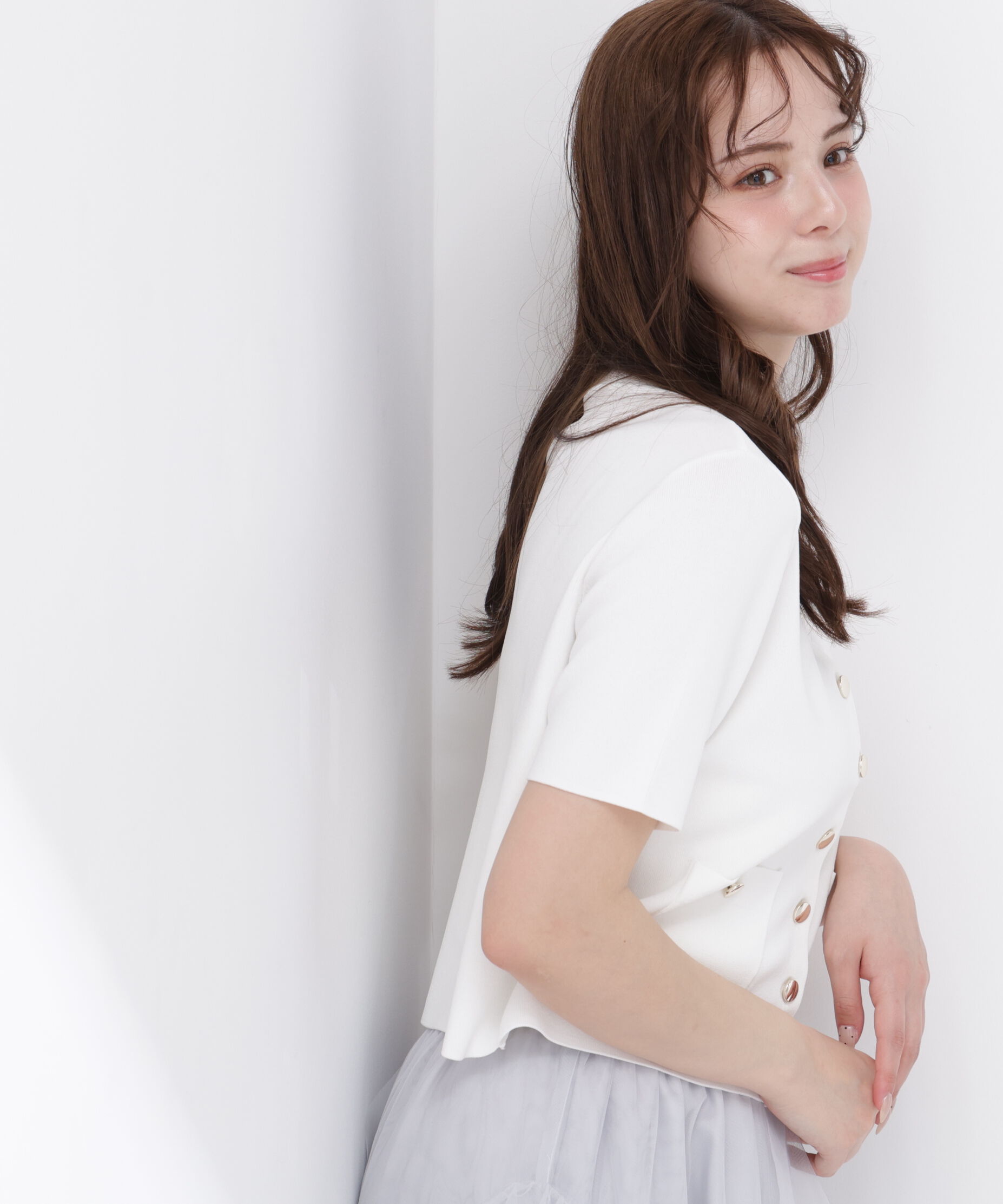 PROPORTION BODY DRESSING「<中川紅葉さん着用><ｳｫｯｼｬﾌﾞﾙ/UVｶｯﾄ/接触冷感>ﾎﾟﾛ衿ﾆｯﾄ  」|カーディガン|