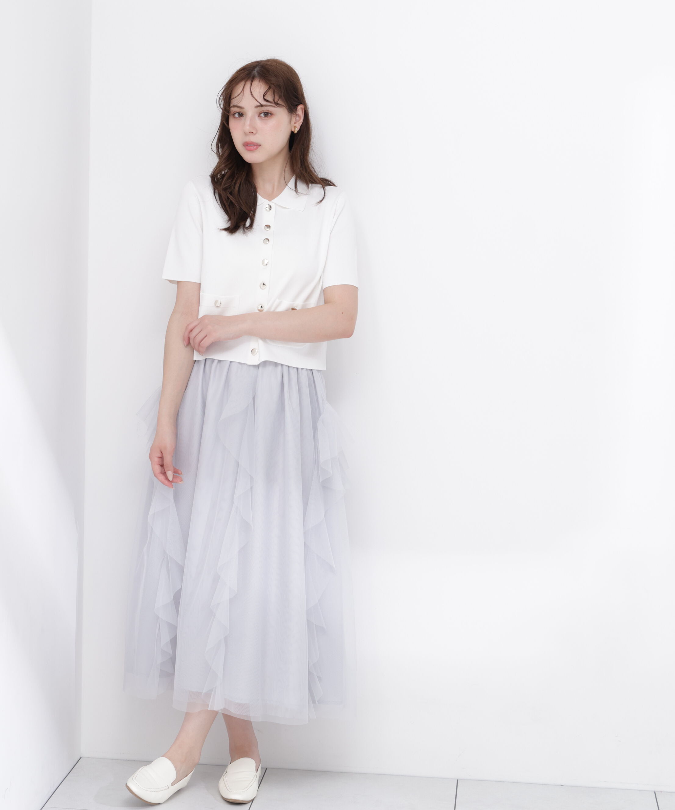 PROPORTION BODY DRESSING「<中川紅葉さん着用><ｳｫｯｼｬﾌﾞﾙ/UVｶｯﾄ/接触冷感>ﾎﾟﾛ衿ﾆｯﾄ  」|カーディガン|