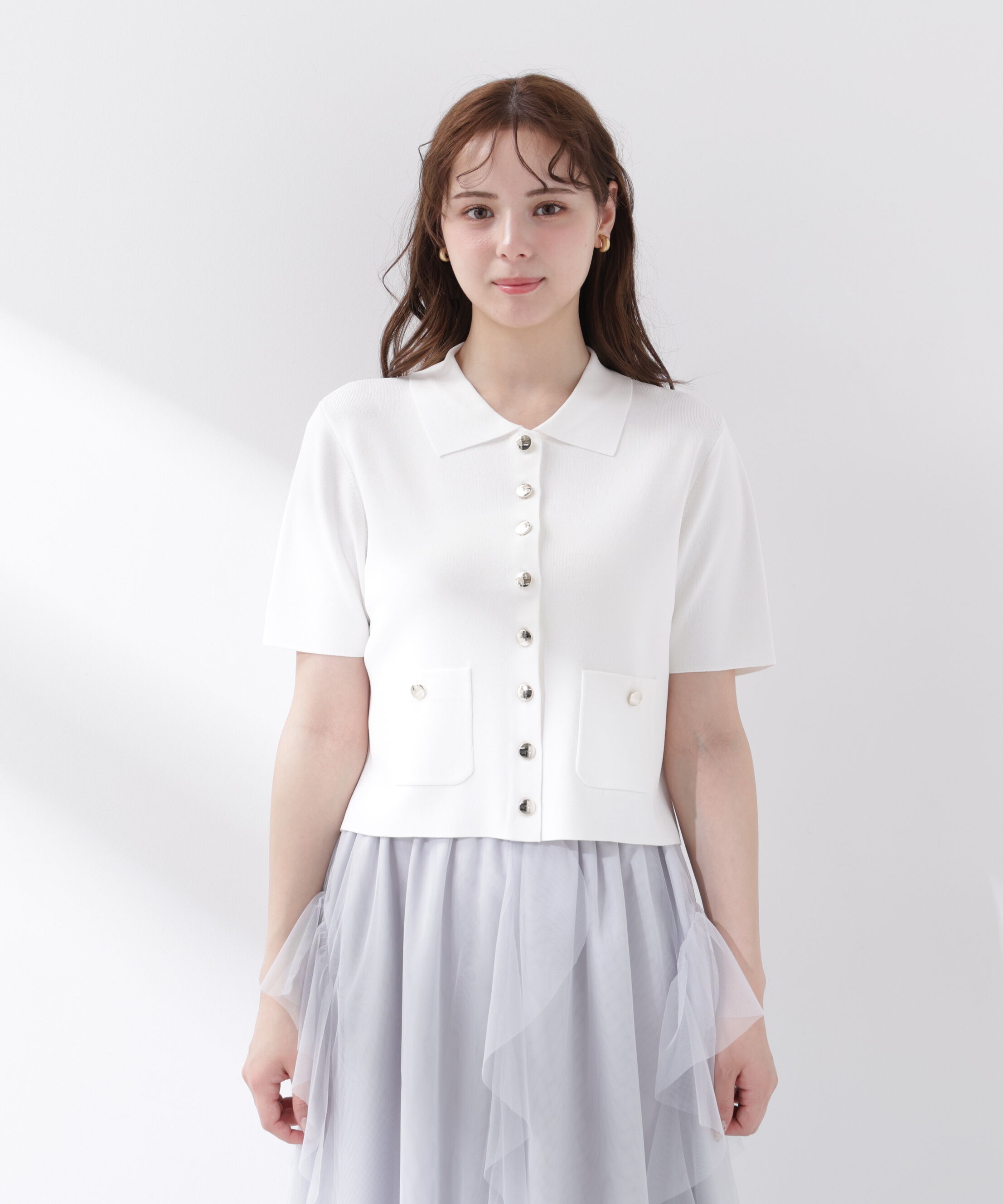 PROPORTION BODY DRESSING「<中川紅葉さん着用><ｳｫｯｼｬﾌﾞﾙ/UVｶｯﾄ/接触冷感>ﾎﾟﾛ衿ﾆｯﾄ  」|カーディガン|