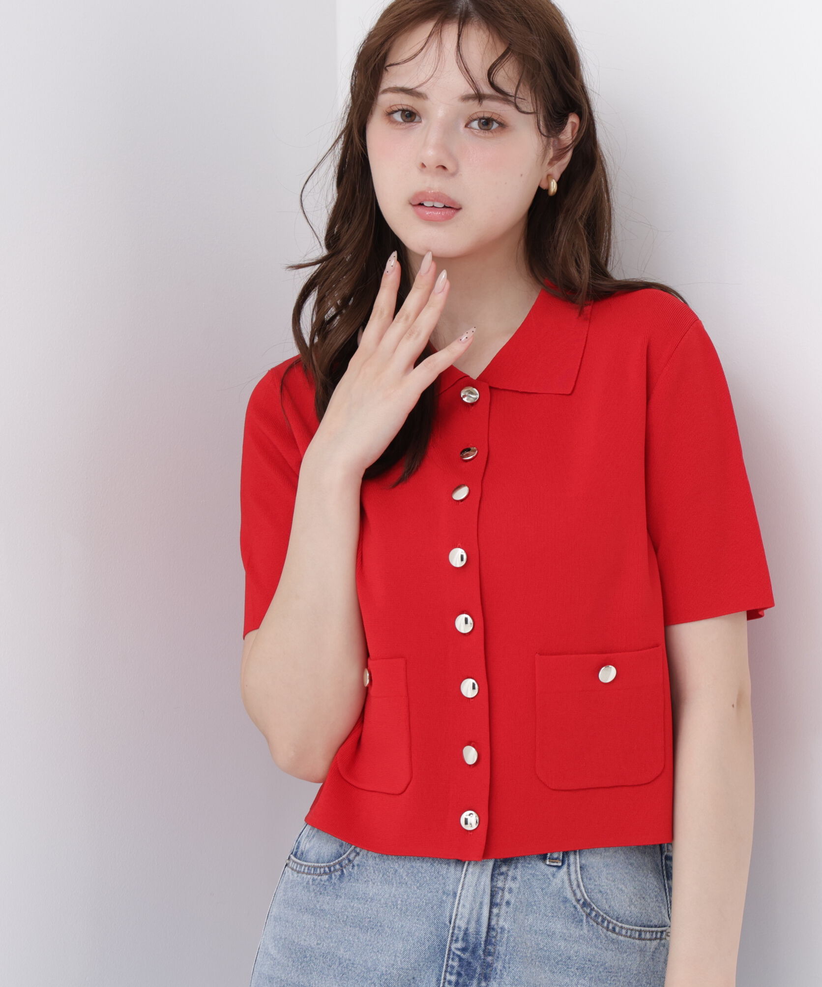 PROPORTION BODY DRESSING「<中川紅葉さん着用><ｳｫｯｼｬﾌﾞﾙ/UVｶｯﾄ/接触冷感>ﾎﾟﾛ衿ﾆｯﾄ  」|カーディガン|