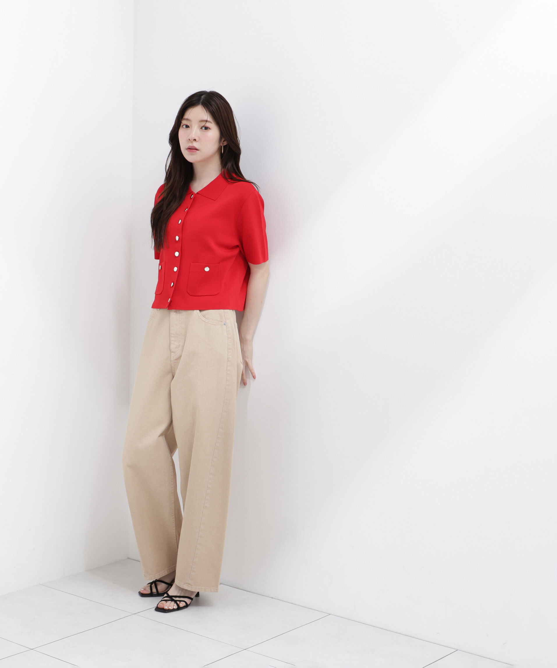 PROPORTION BODY DRESSING「<中川紅葉さん着用><ｳｫｯｼｬﾌﾞﾙ/UVｶｯﾄ/接触冷感>ﾎﾟﾛ衿ﾆｯﾄ  」|カーディガン|