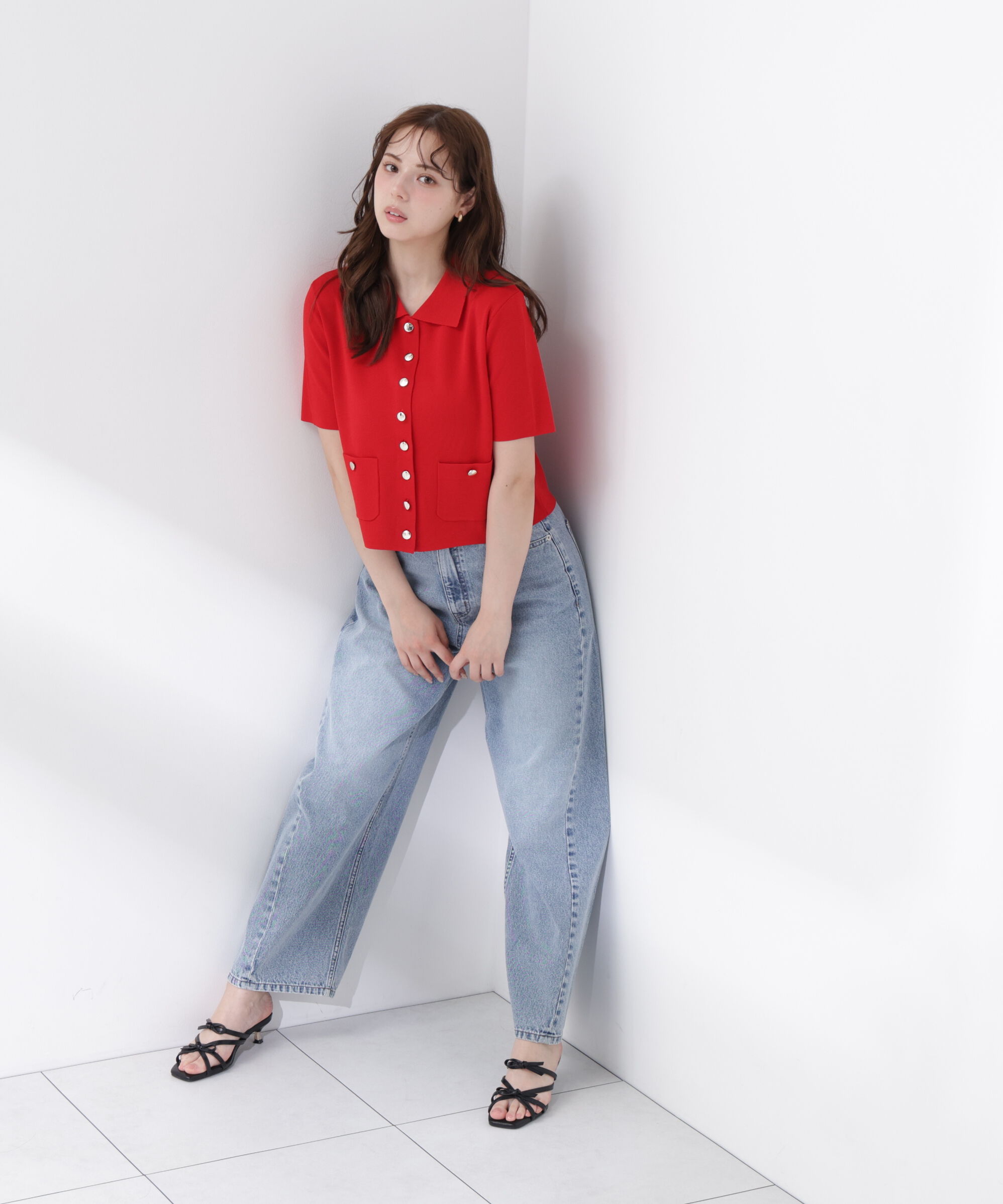 PROPORTION BODY DRESSING「<中川紅葉さん着用><ｳｫｯｼｬﾌﾞﾙ/UVｶｯﾄ/接触冷感>ﾎﾟﾛ衿ﾆｯﾄ  」|カーディガン|