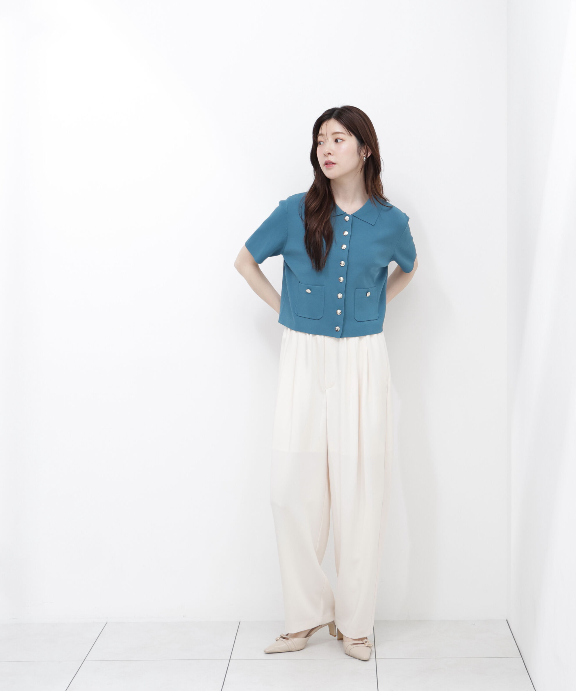 PROPORTION BODY DRESSING「<中川紅葉さん着用><ｳｫｯｼｬﾌﾞﾙ/UVｶｯﾄ/接触冷感>ﾎﾟﾛ衿ﾆｯﾄ  」|カーディガン|