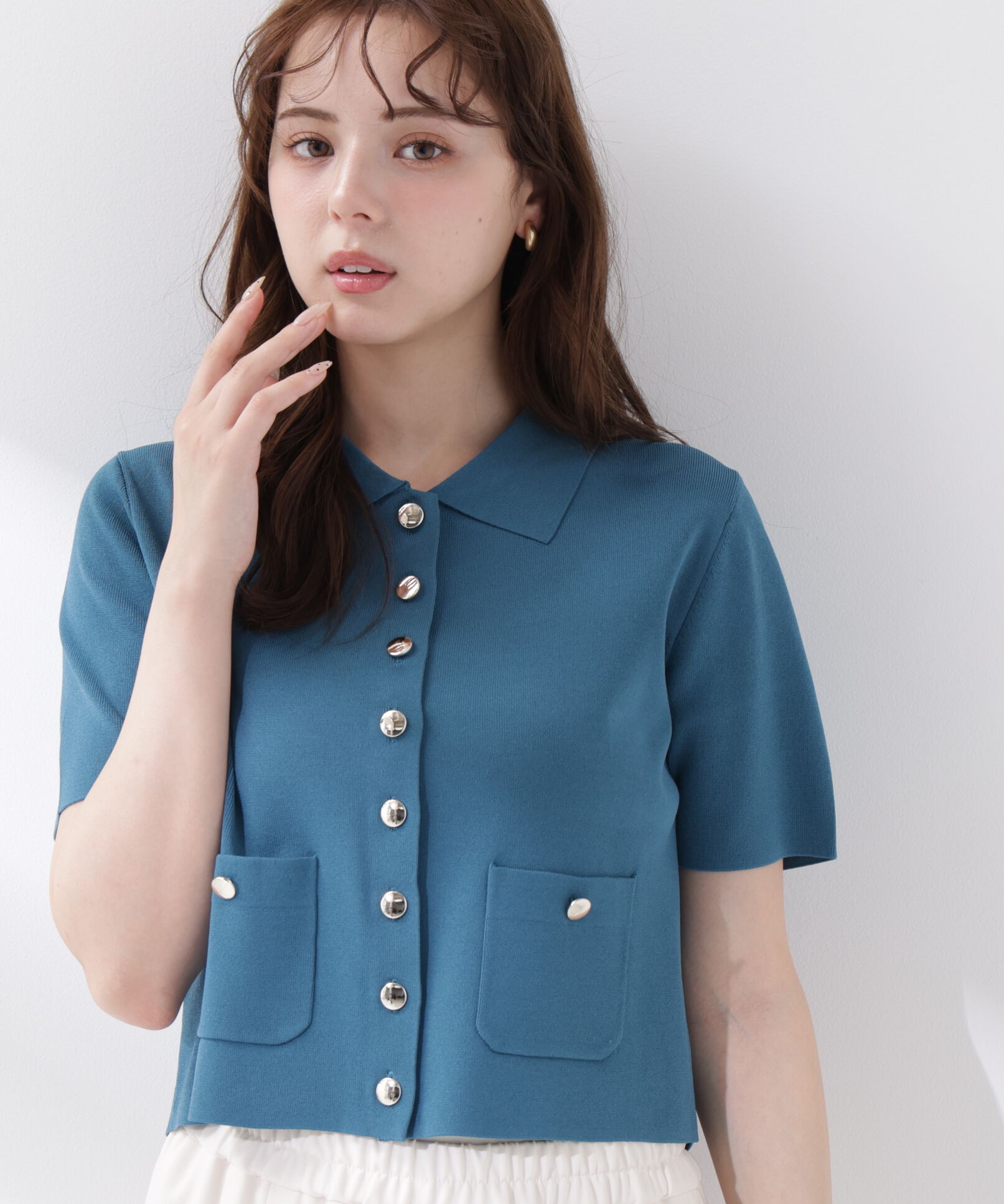 PROPORTION BODY DRESSING「<中川紅葉さん着用><ｳｫｯｼｬﾌﾞﾙ/UVｶｯﾄ/接触冷感>ﾎﾟﾛ衿ﾆｯﾄ  」|カーディガン|