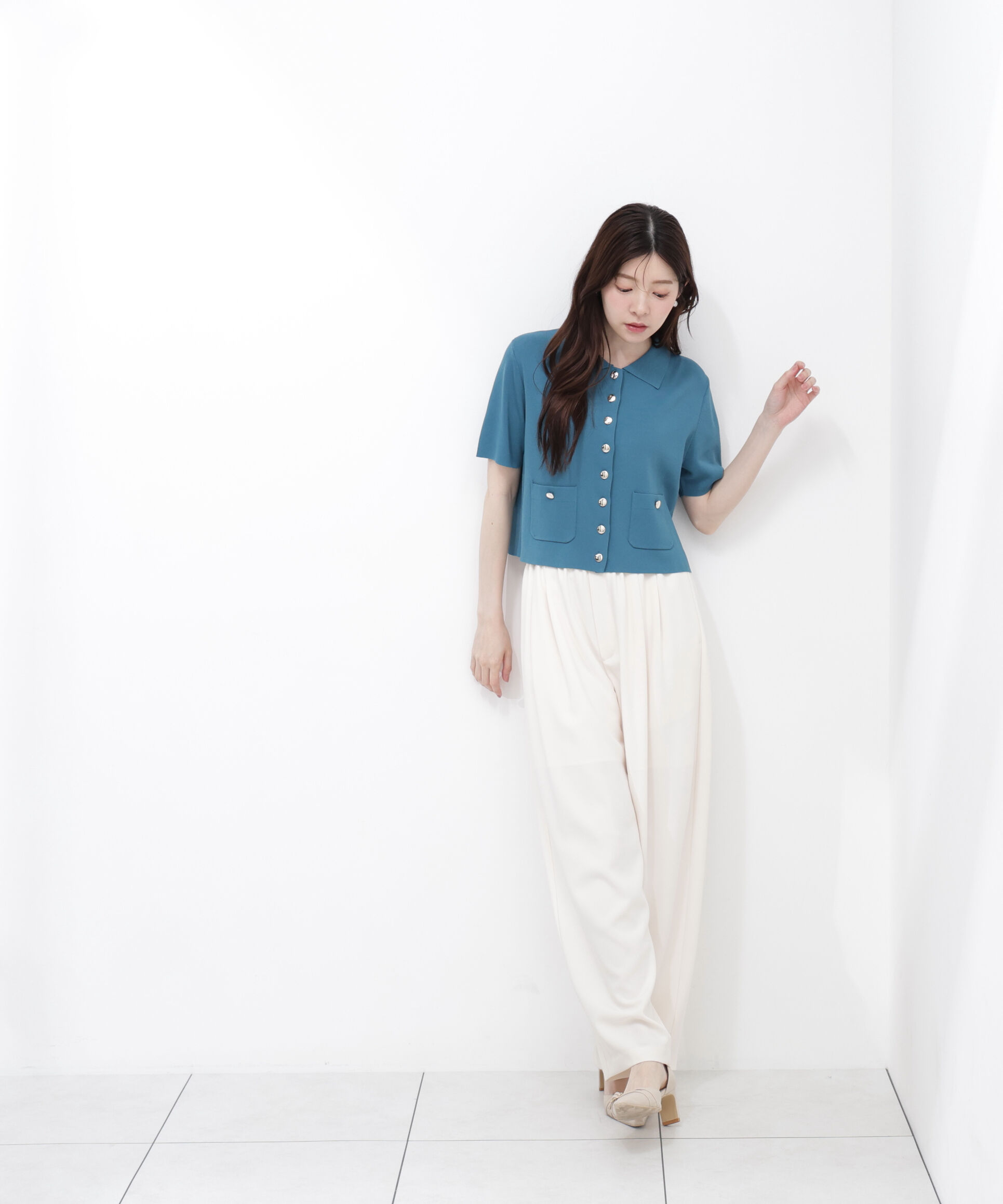 PROPORTION BODY DRESSING「<中川紅葉さん着用><ｳｫｯｼｬﾌﾞﾙ/UVｶｯﾄ/接触冷感>ﾎﾟﾛ衿ﾆｯﾄ  」|カーディガン|