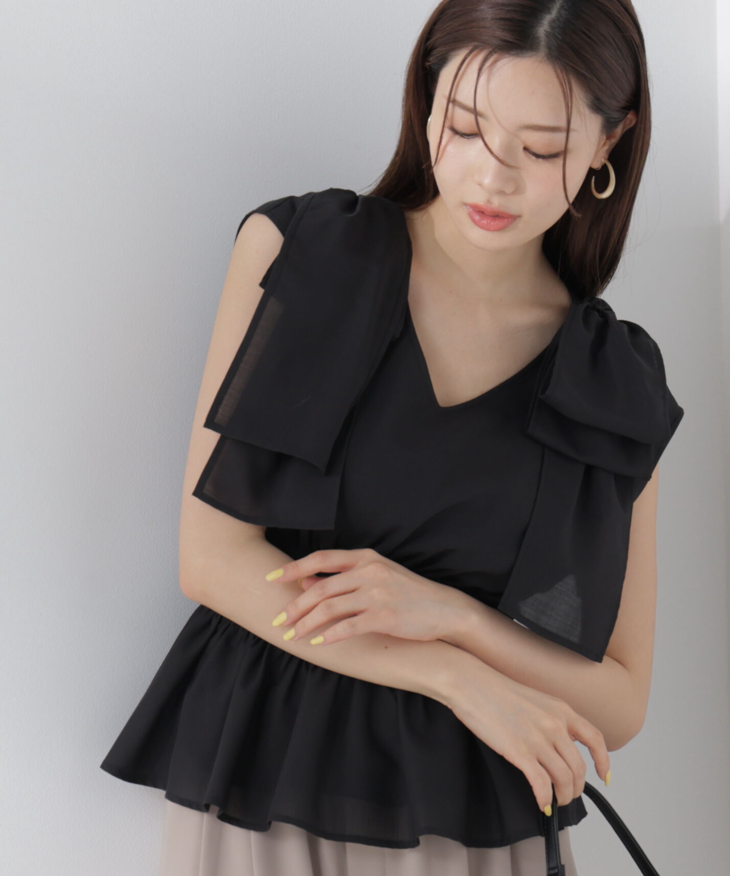 PROPORTION BODY DRESSING「ショルダーリボンペプラムブラウス」|シャツ・ブラウス|