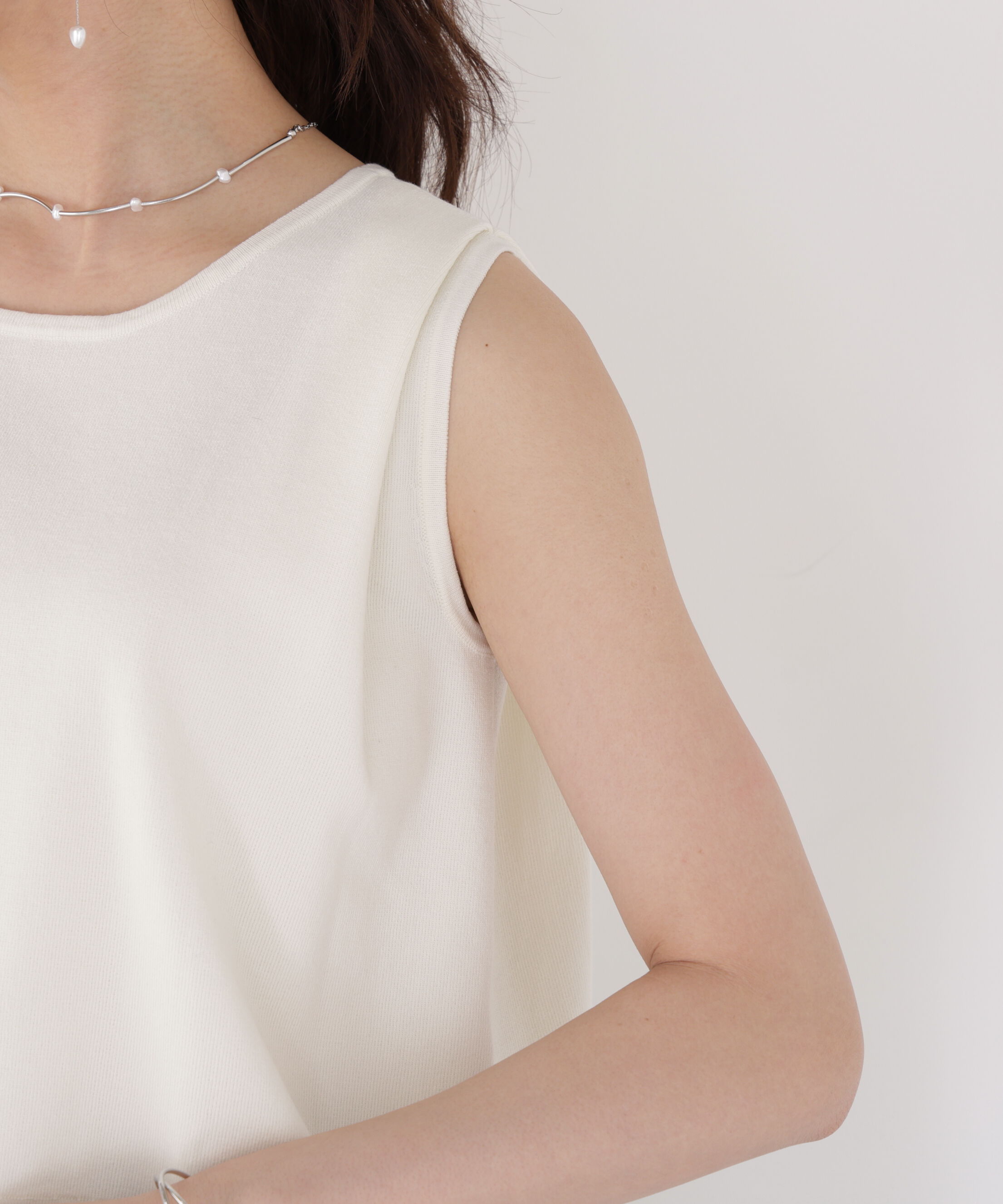 PROPORTION BODY DRESSING「シアー切替ノースリーブニット」|ニット・セーター|