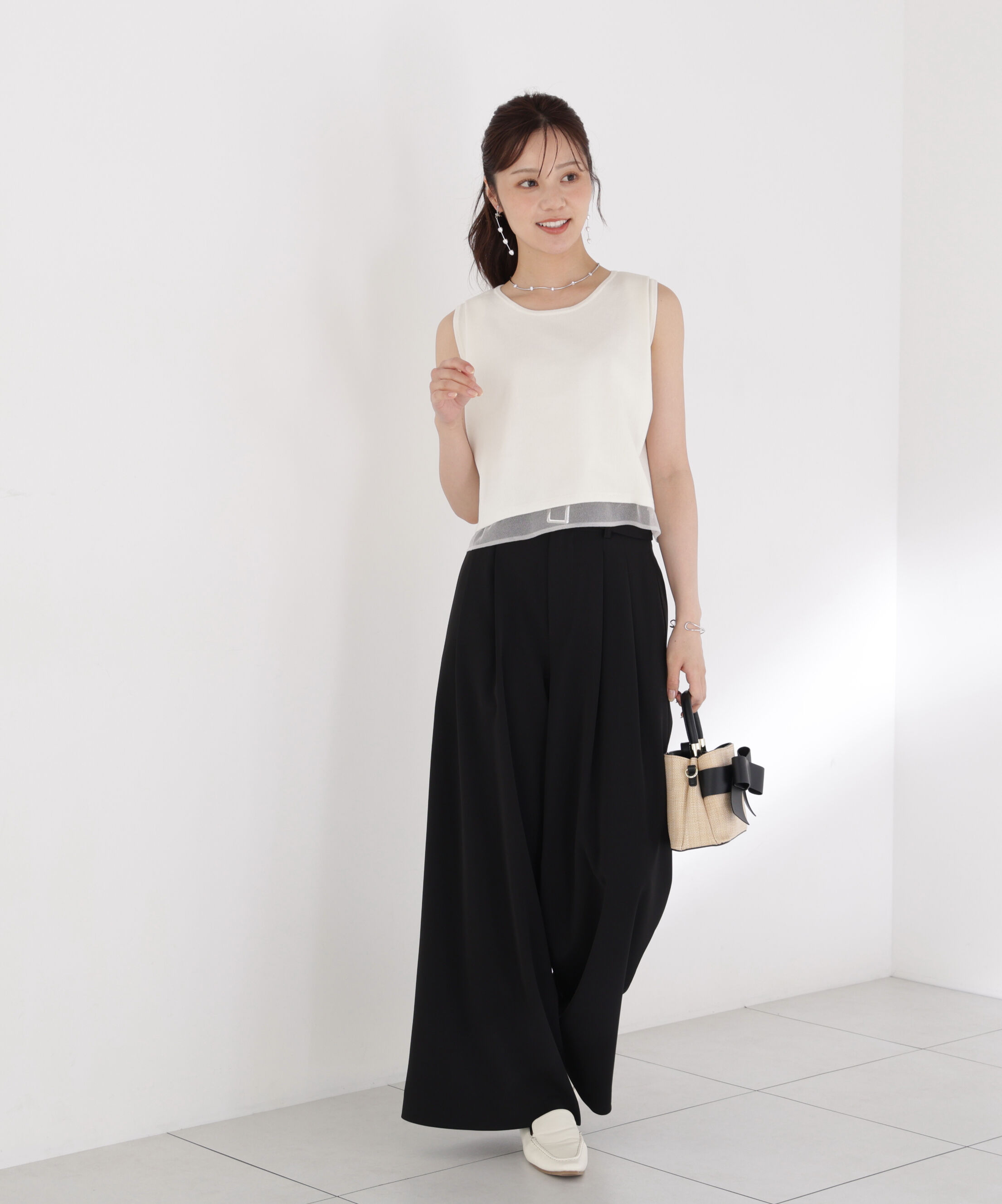 PROPORTION BODY DRESSING「シアー切替ノースリーブニット」|ニット・セーター|