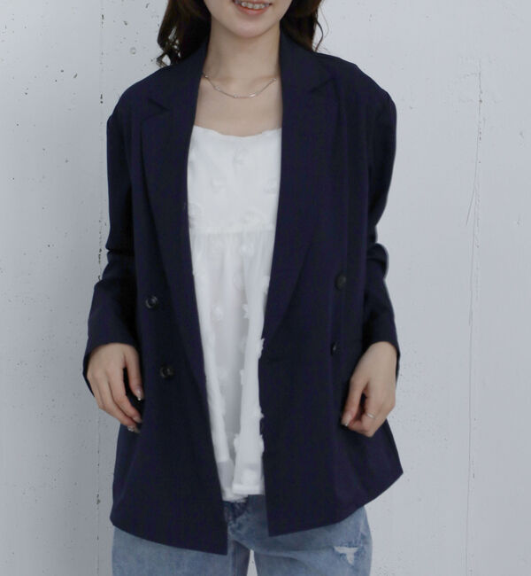 archives「【ＯＮかわ】ウォッシャブル麻調テーラードＪＫ」|テーラードジャケット|NAVY