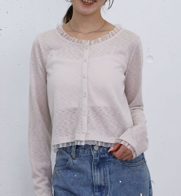 archives「フリルレイヤードシアーＣＴＣＤ」|Tシャツ・カットソー|BEIGE
