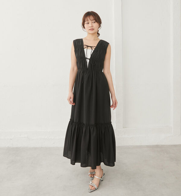 archives「２ｗａｙリボンシャーリングノースリワンピース」|ワンピース|BLACK
