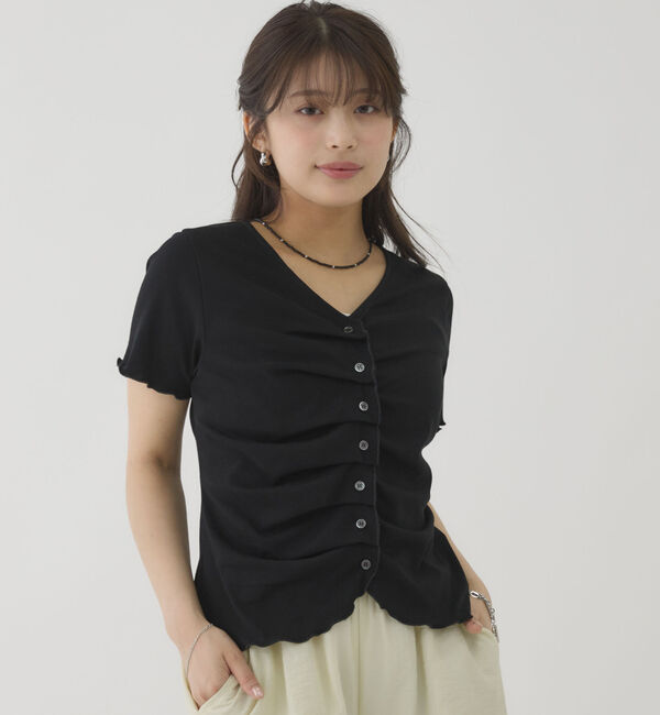 archives「ハーフスリーブフロントタックカットＴＯＰＳ」|Tシャツ・カットソー|