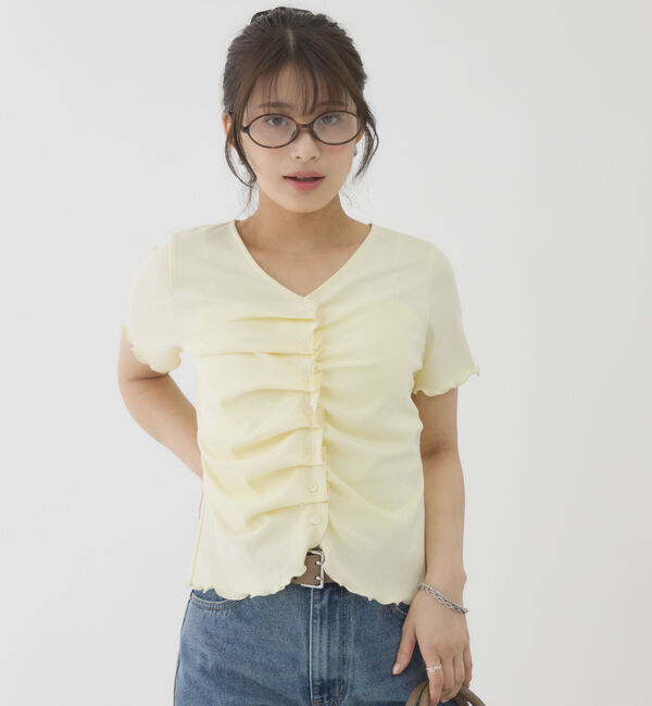 archives「ハーフスリーブフロントタックカットＴＯＰＳ」|Tシャツ・カットソー|