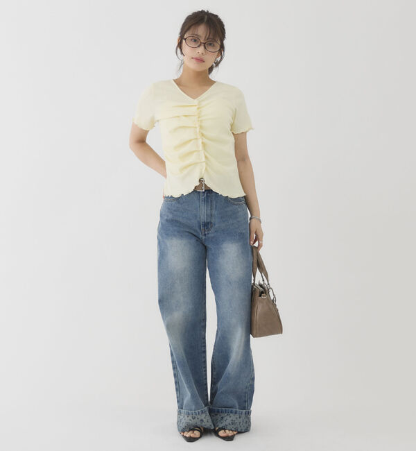 archives「ハーフスリーブフロントタックカットＴＯＰＳ」|Tシャツ・カットソー|