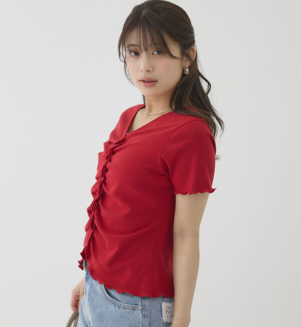 archives「ハーフスリーブフロントタックカットＴＯＰＳ」|Tシャツ・カットソー|