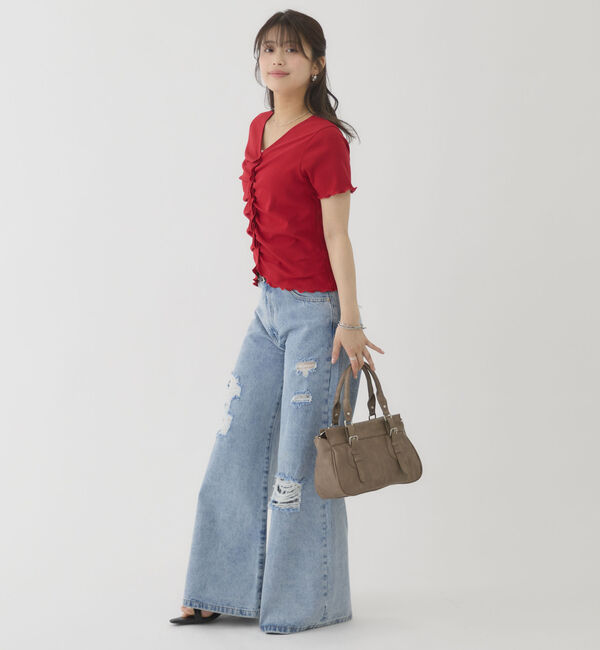 archives「ハーフスリーブフロントタックカットＴＯＰＳ」|Tシャツ・カットソー|