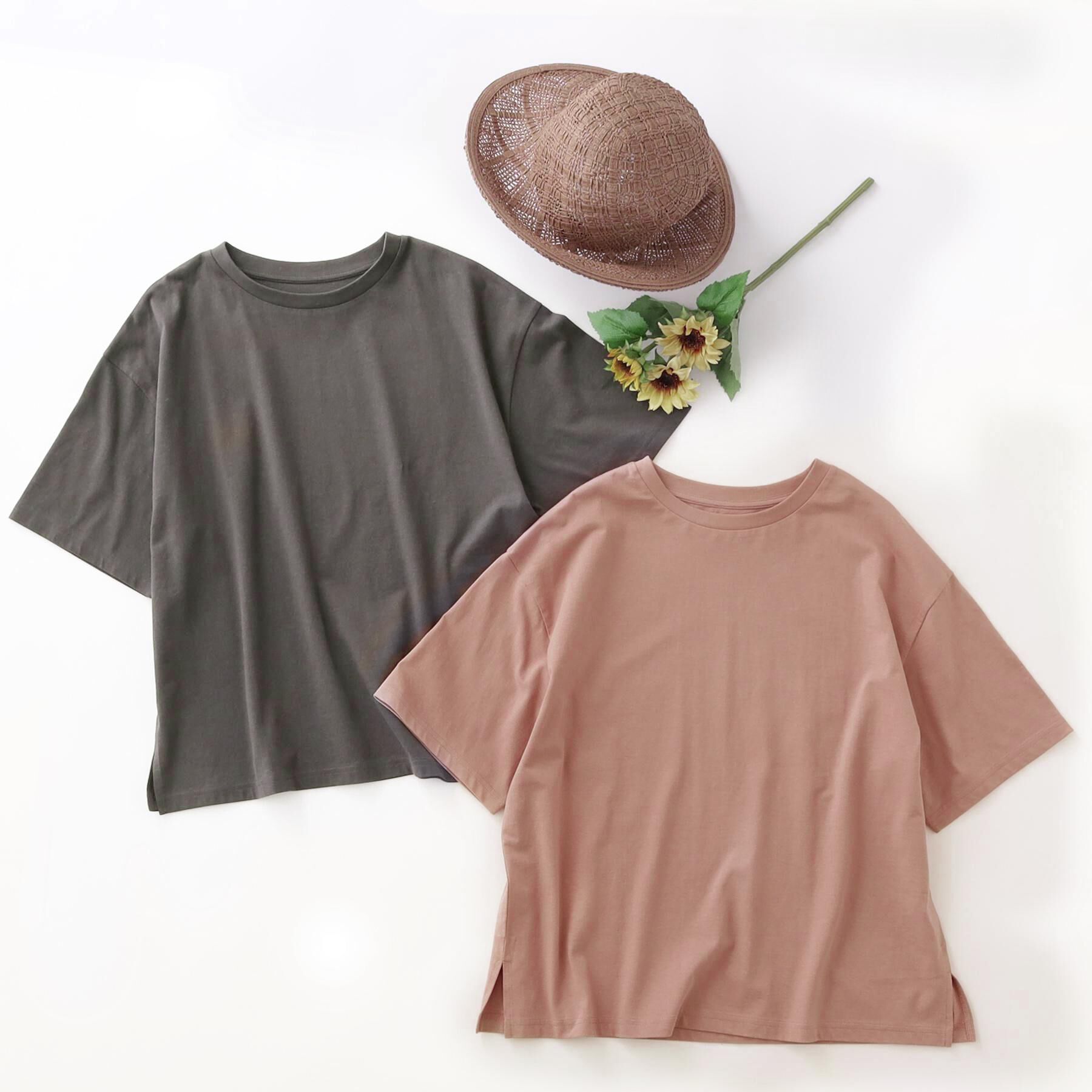 SHOO･LA･RUE「【綿100%/S-LL/プチプラ】ゆるシルエット シンプルTシャツ」|Tシャツ・カットソー|