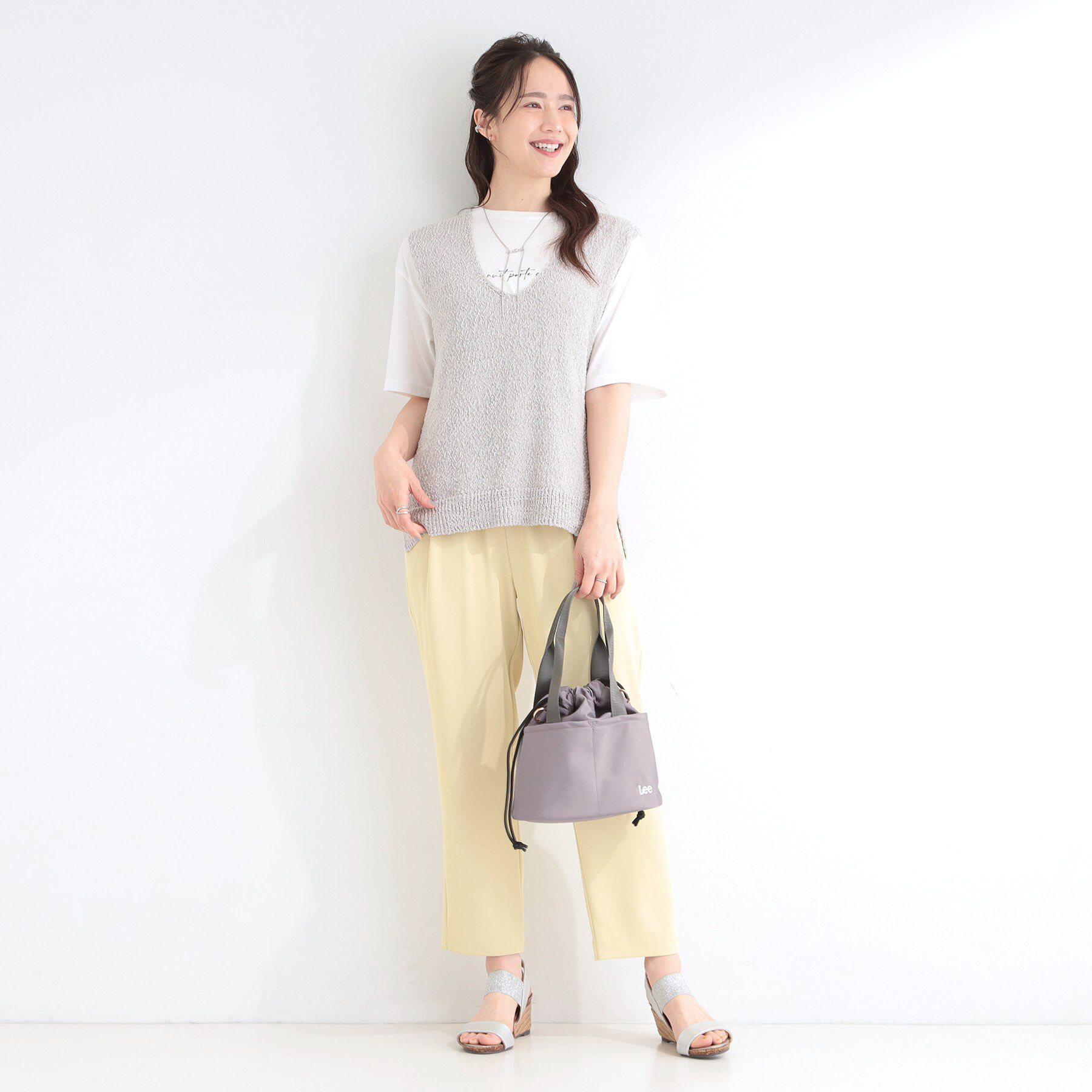 SHOO･LA･RUE「【2点セット/S-LL】ニットベスト＆ロゴTシャツSET」|その他|
