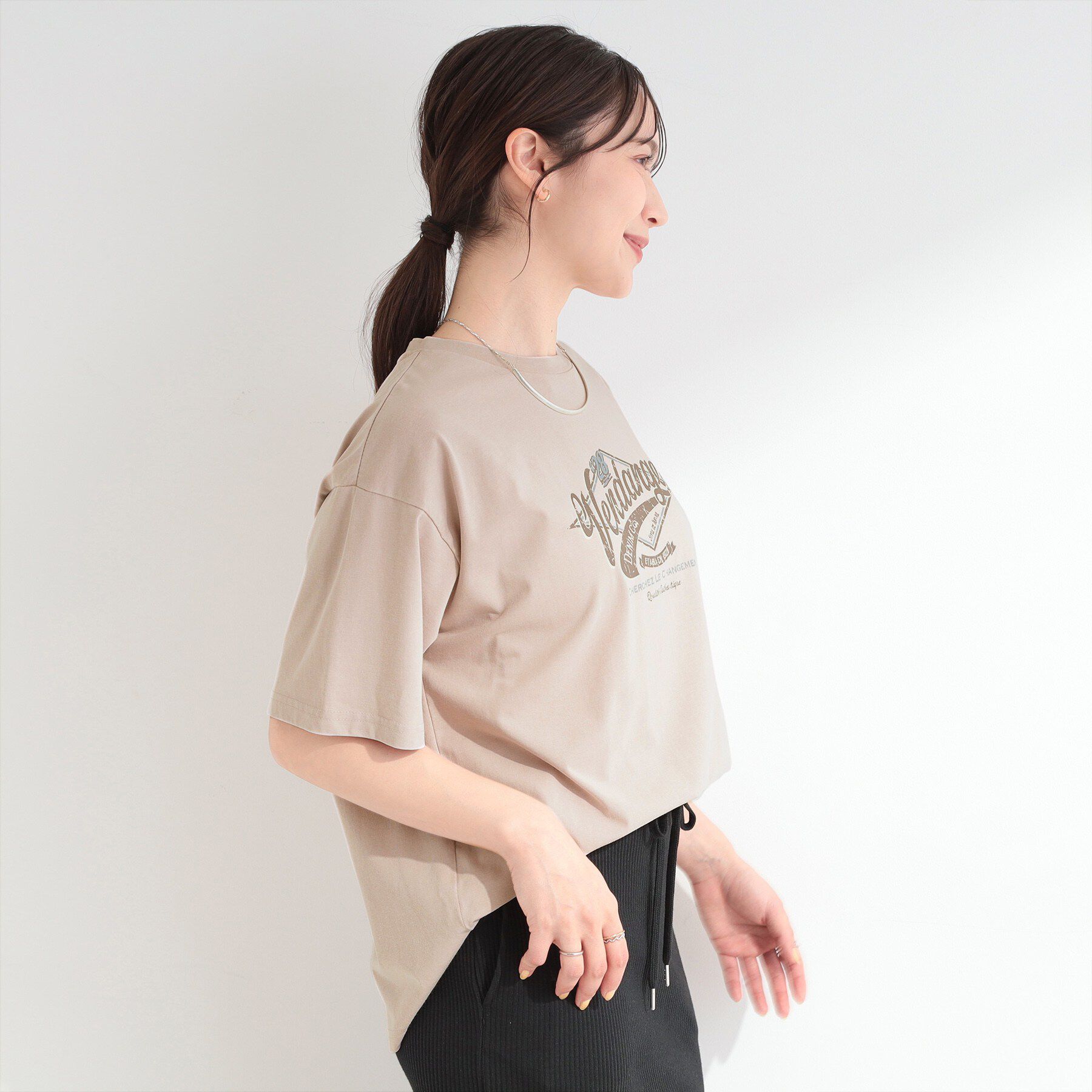 SHOO･LA･RUE「【ひんやり/S-LL/洗濯機可】選べる3柄 ヴィンテージ風こなれアソートTシャツ」|Tシャツ・カットソー|