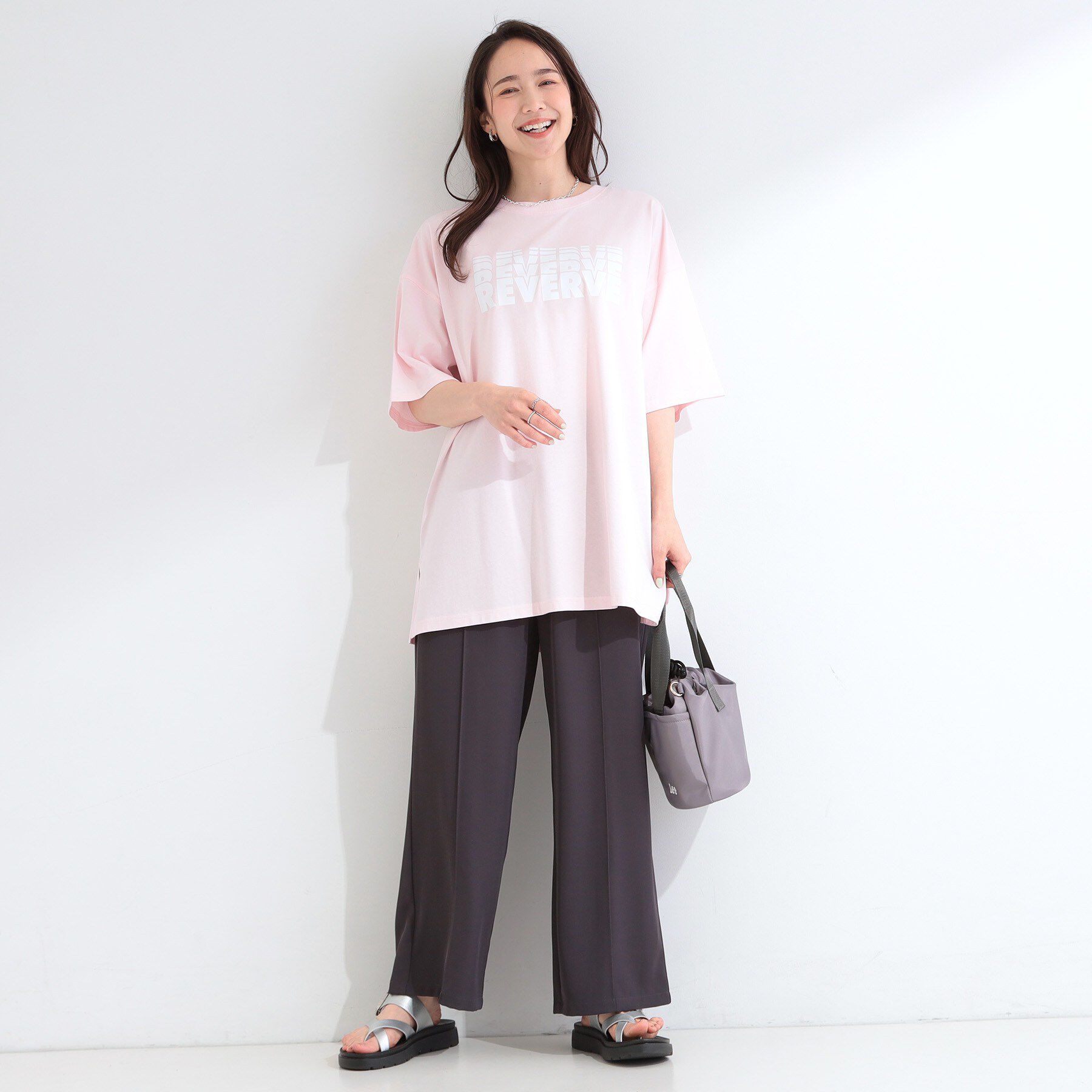 SHOO･LA･RUE「【ひんやり】ゆるっと体型カバー BIGアソートTシャツ」|Tシャツ・カットソー|