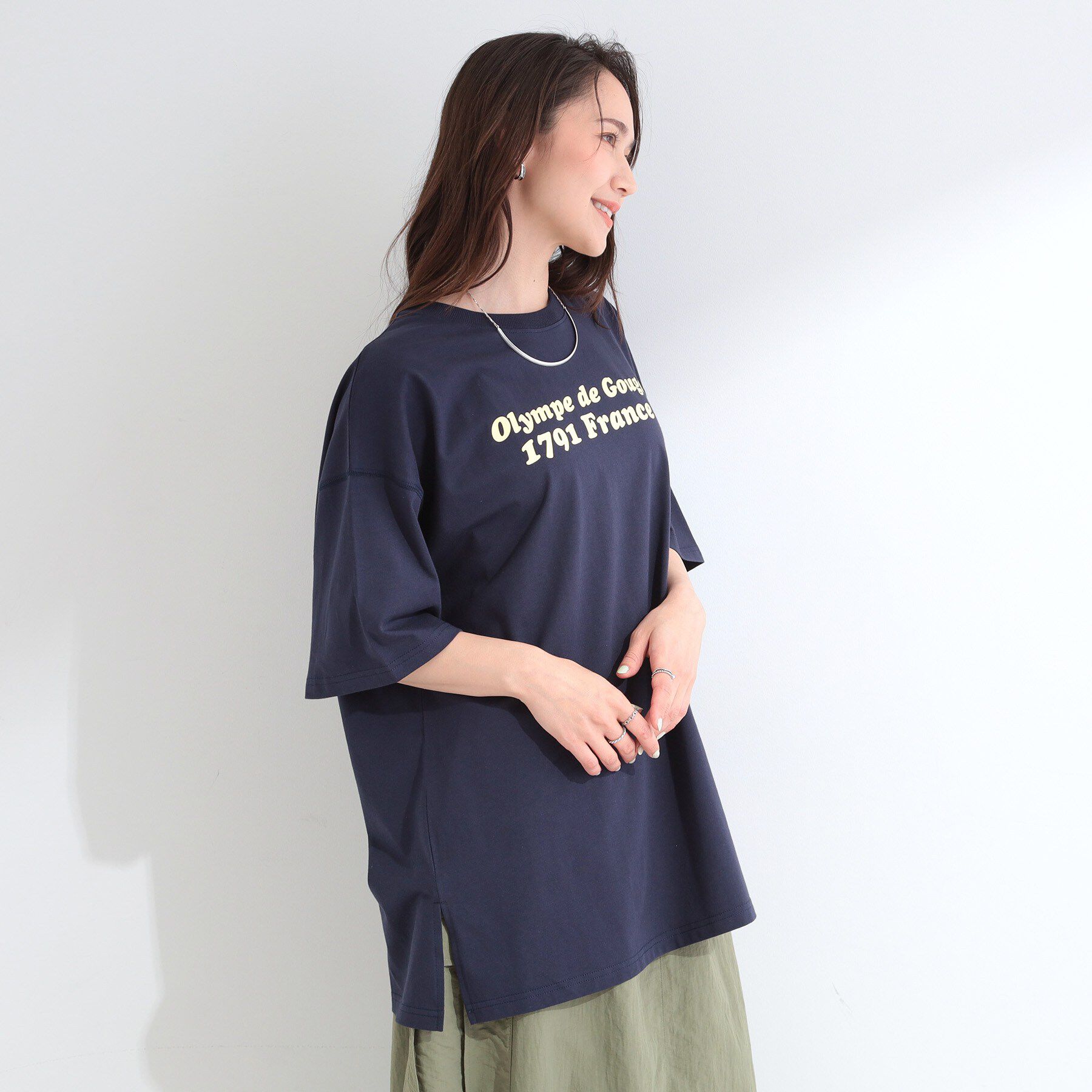 SHOO･LA･RUE「【ひんやり】ゆるっと体型カバー BIGアソートTシャツ」|Tシャツ・カットソー|