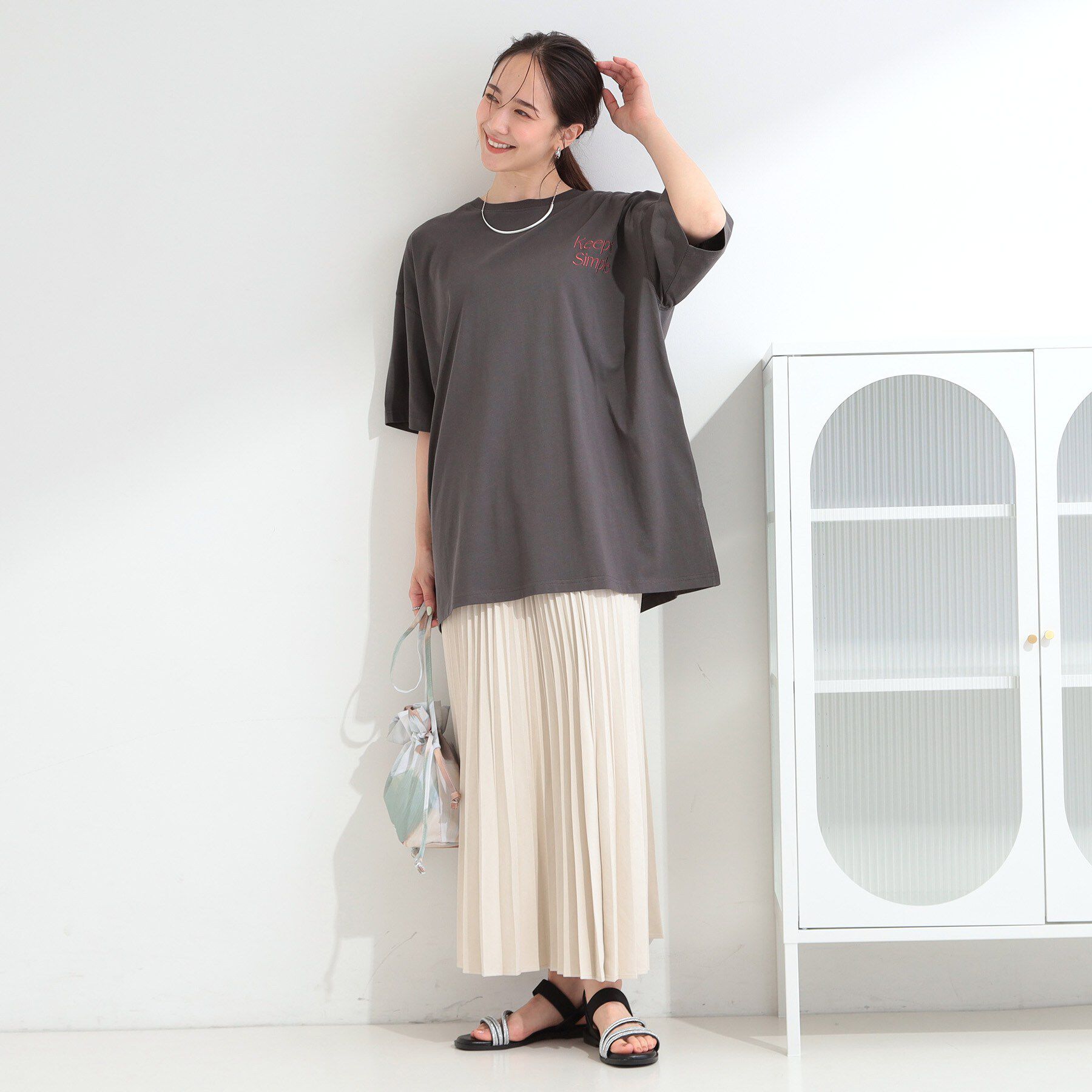 SHOO･LA･RUE「【ひんやり】ゆるっと体型カバー BIGアソートTシャツ」|Tシャツ・カットソー|
