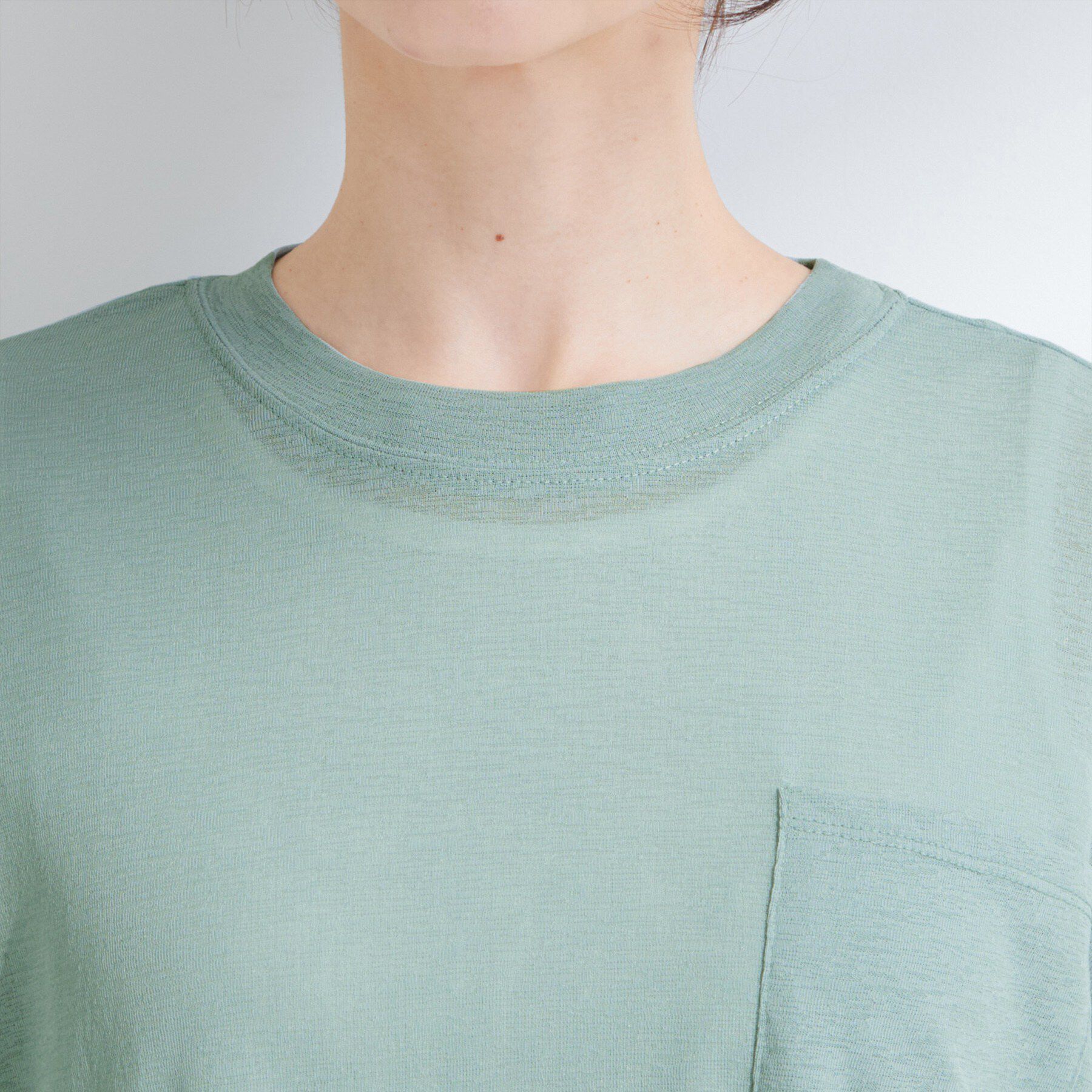 SHOO･LA･RUE「【S-LL/洗濯機可/体型カバー】ゆるっとこなれる 大人のシアースラブTシャツ」|Tシャツ・カットソー|
