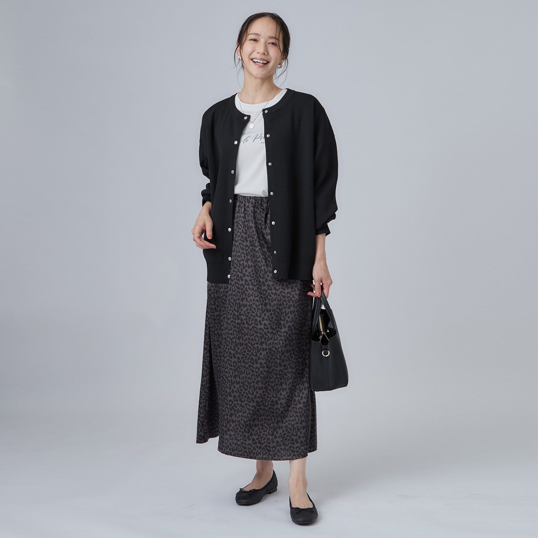 SHOO･LA･RUE「【セットアップ可/洗濯機可】軽やかに羽織れる スポンディシュニットカーディガン」|カーディガン|