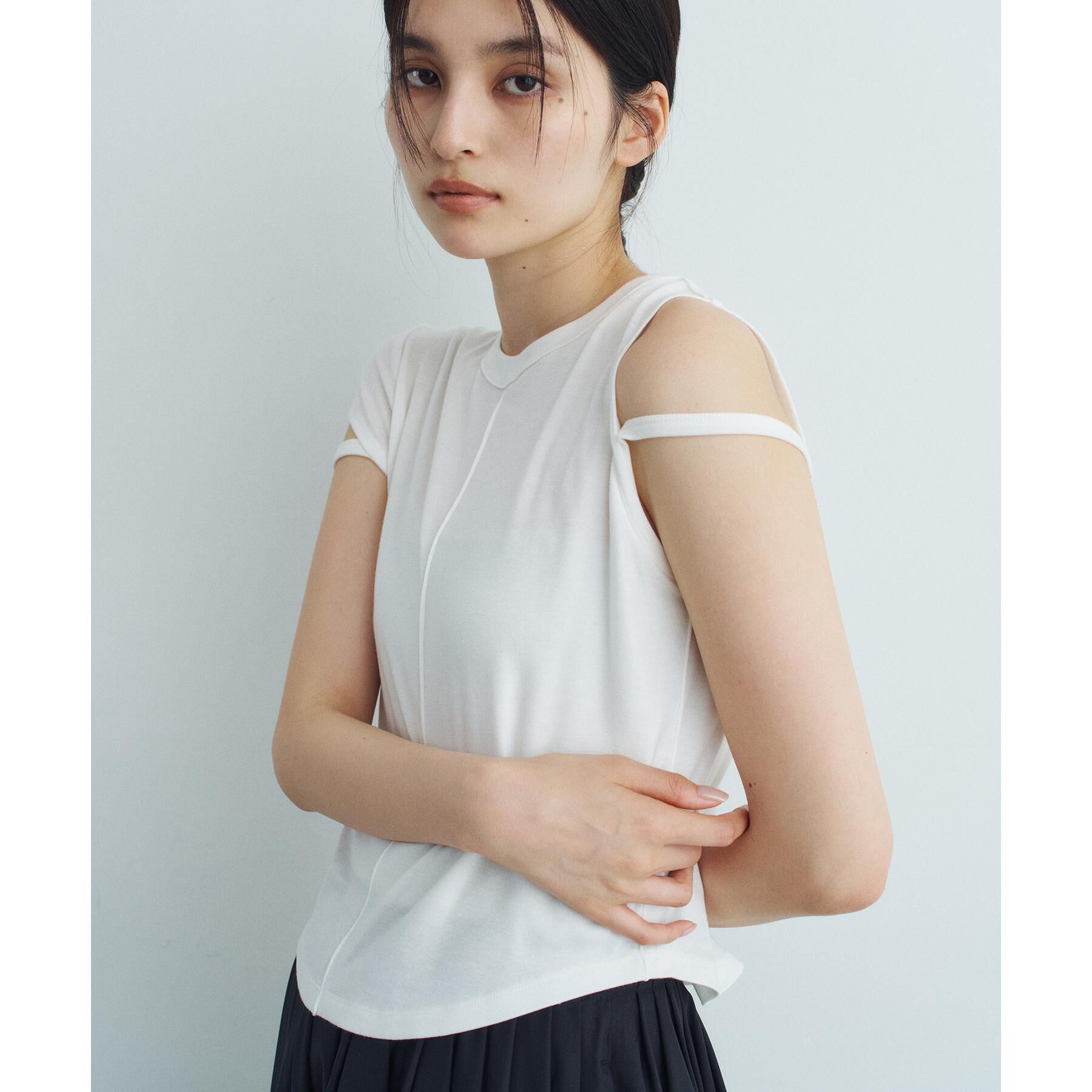 CODE A「compact edge tee」|Tシャツ・カットソー|ホワイト(001)