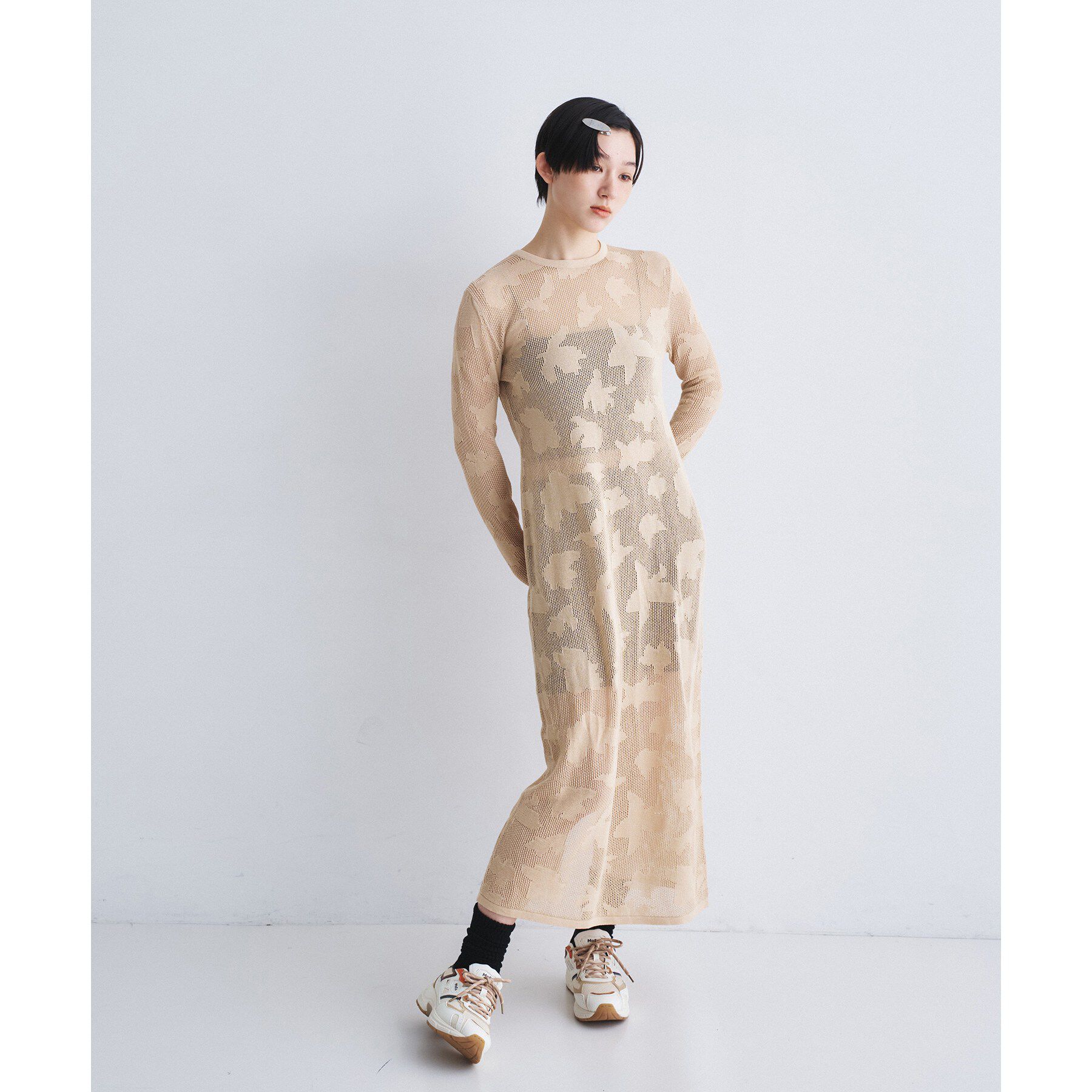 CODE A「flower mesh dress」|ワンピース|