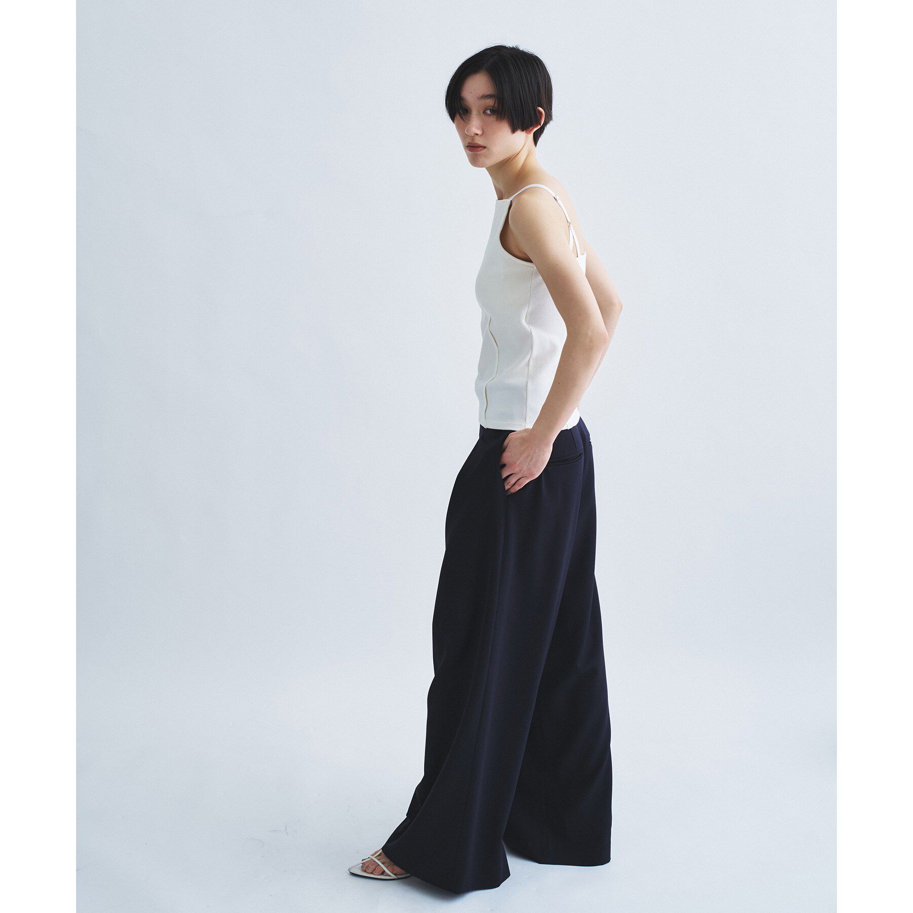 CODE A「【Cup-in】edge line camisole」|キャミソール|