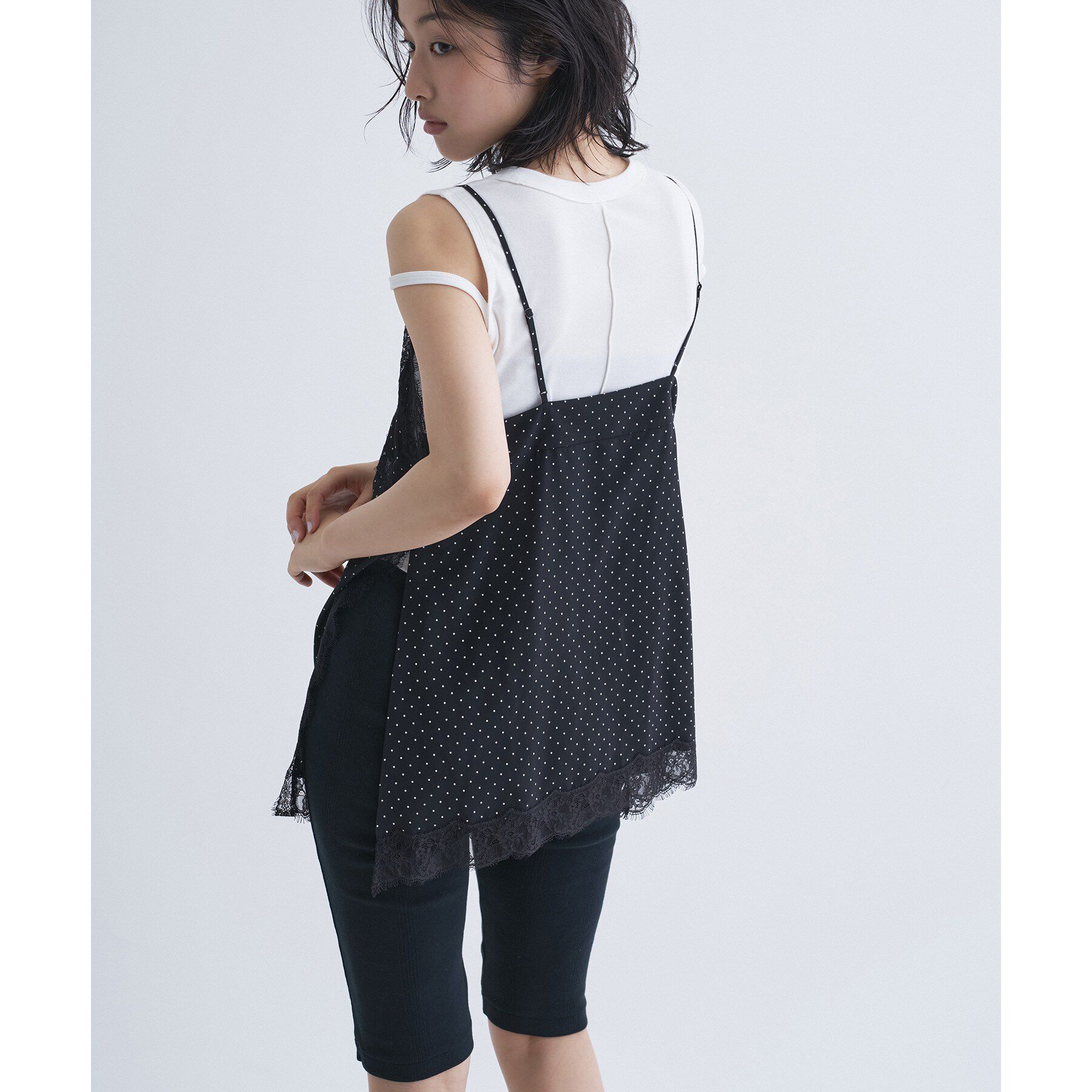 CODE A「dot lingerie lace cami」|キャミソール|