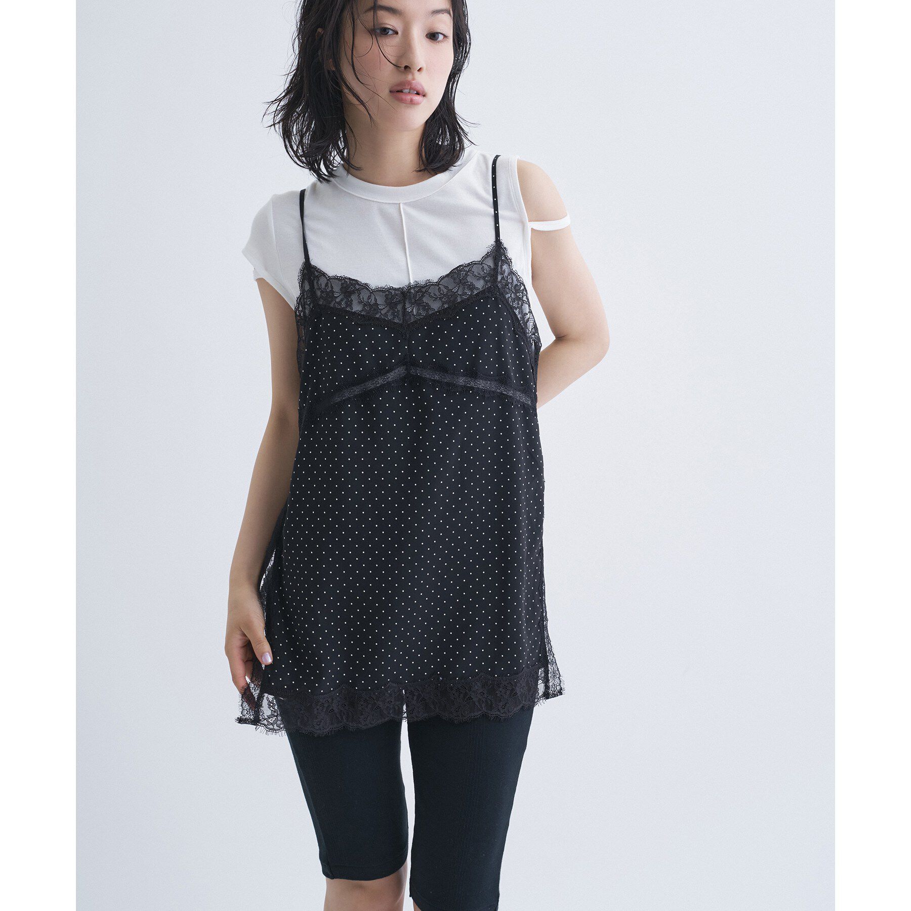 CODE A「dot lingerie lace cami」|キャミソール|