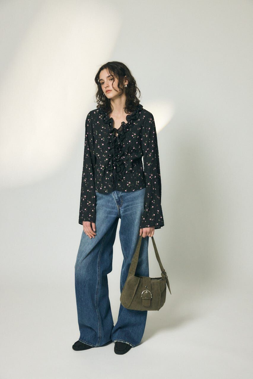 MOUSSY「CROSS WAIST WIDE STRAIGHT」|デニム|