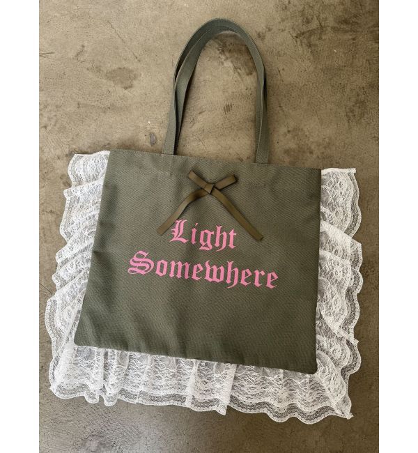 jouetie「ロゴレースフリルトートバッグ」|トートバッグ|カーキ