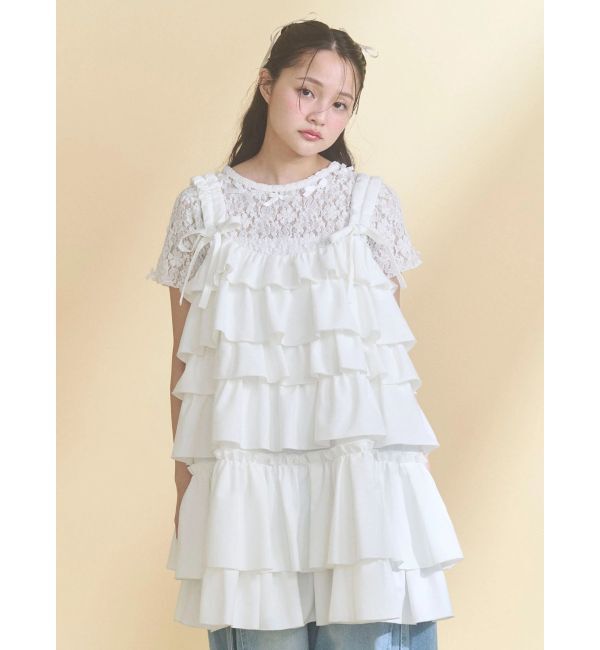 merry jenny「ribbon lace tee」|Tシャツ・カットソー|