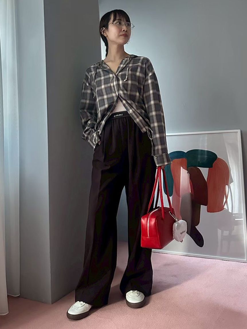 emmi atelier「チェックフーディーシャツ」|シャツ・ブラウス|