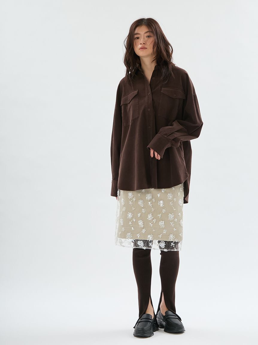 emmi atelier「コーデュロイオーバーシャツ」|シャツ・ブラウス|