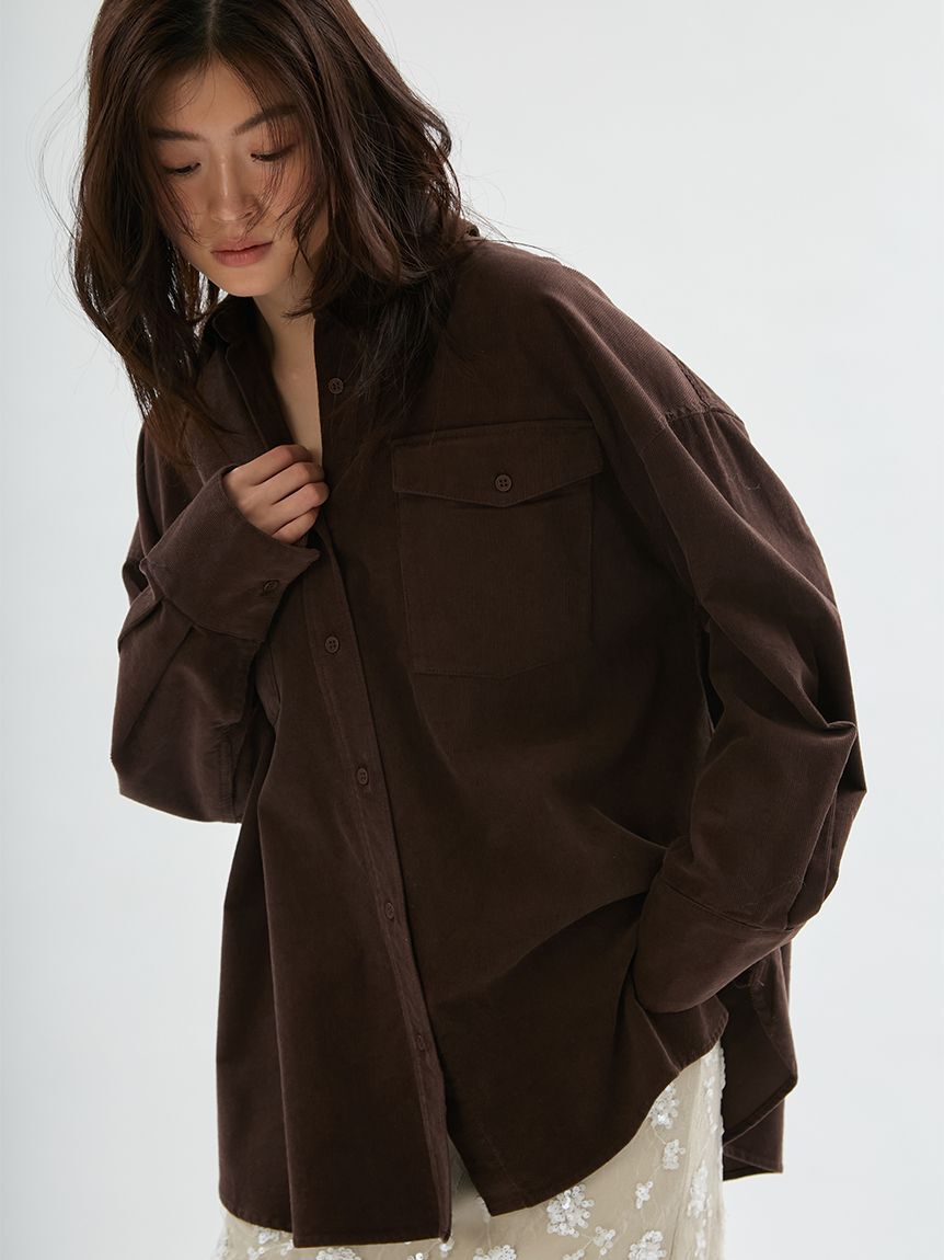 emmi atelier「コーデュロイオーバーシャツ」|シャツ・ブラウス|