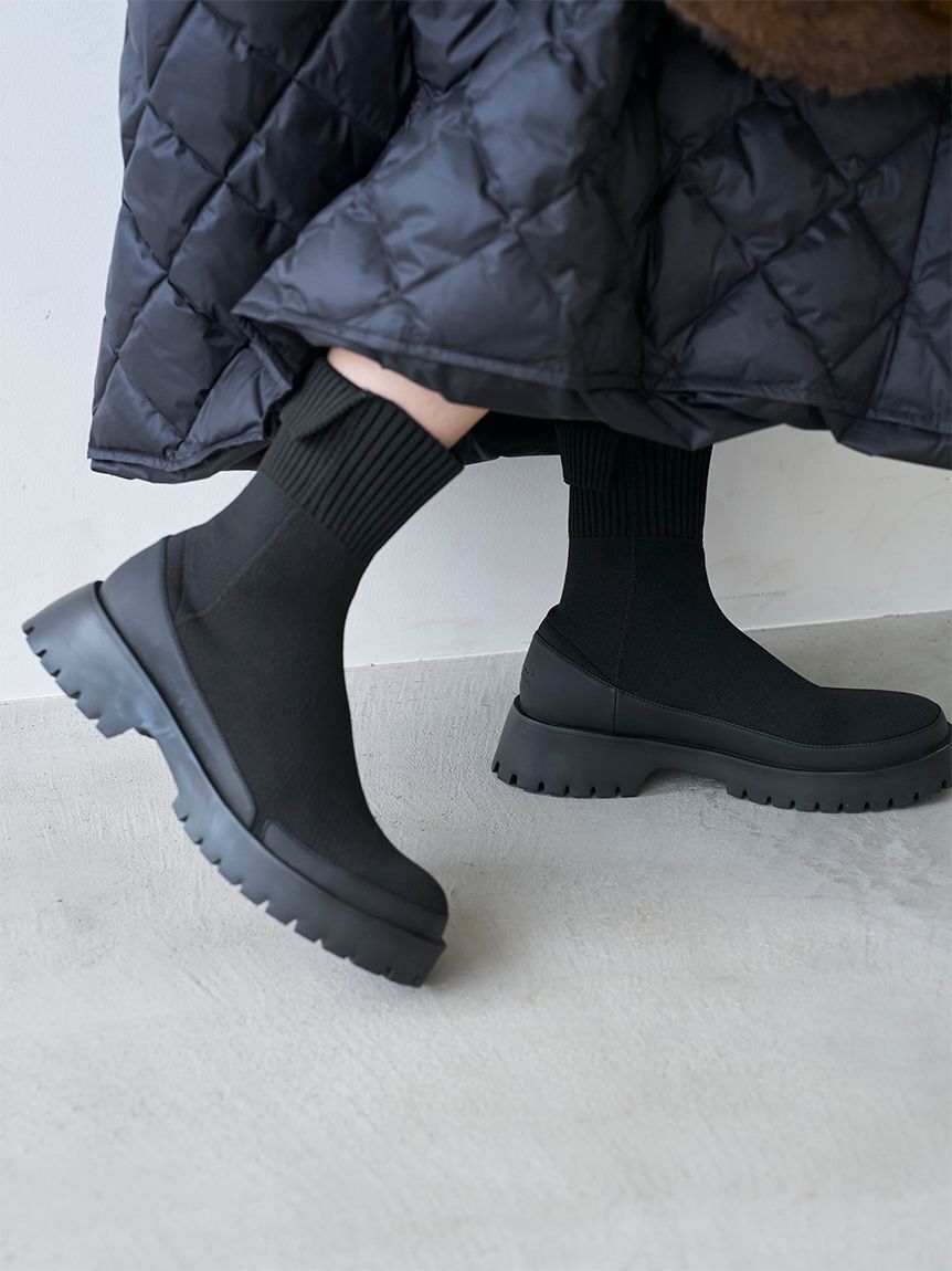 emmi atelier「ecoニットブーツ」|ショートブーツ|