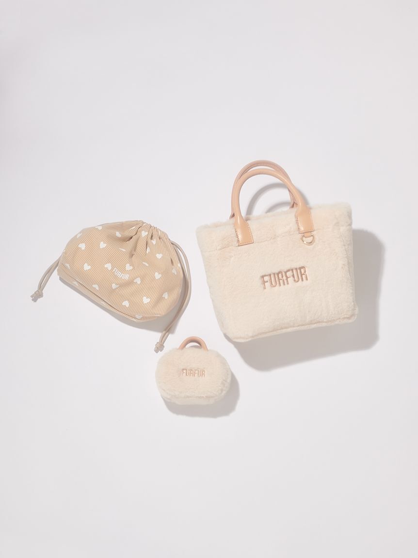 FURFUR「【WEB限定カラー】ロゴプリント巾着ポーチ」|ポーチ|