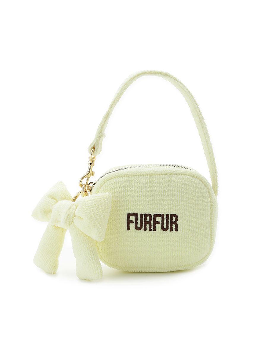 FURFUR「リボンチャーム付きパイルキルティングポーチ」|ポーチ|YEL