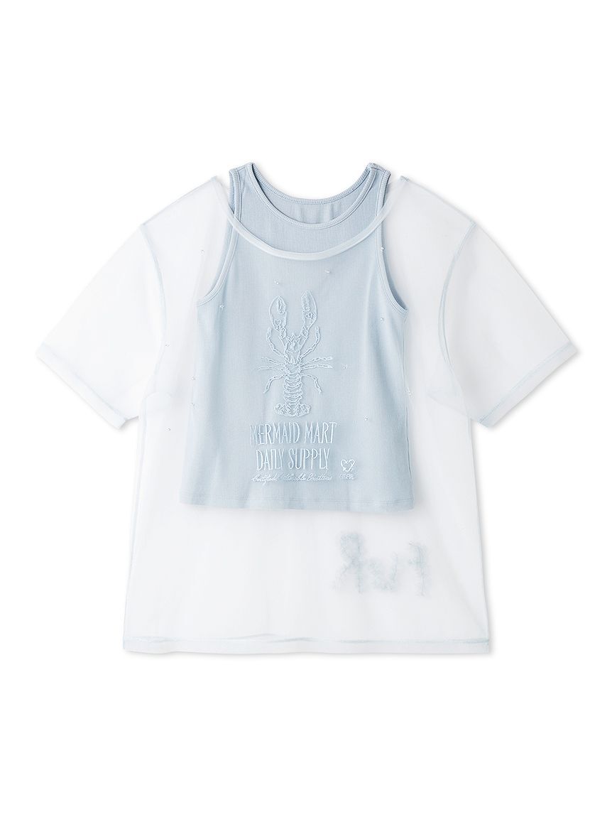 FURFUR「マリン刺繍チュールセットTシャツ」|Tシャツ・カットソー|LBLU