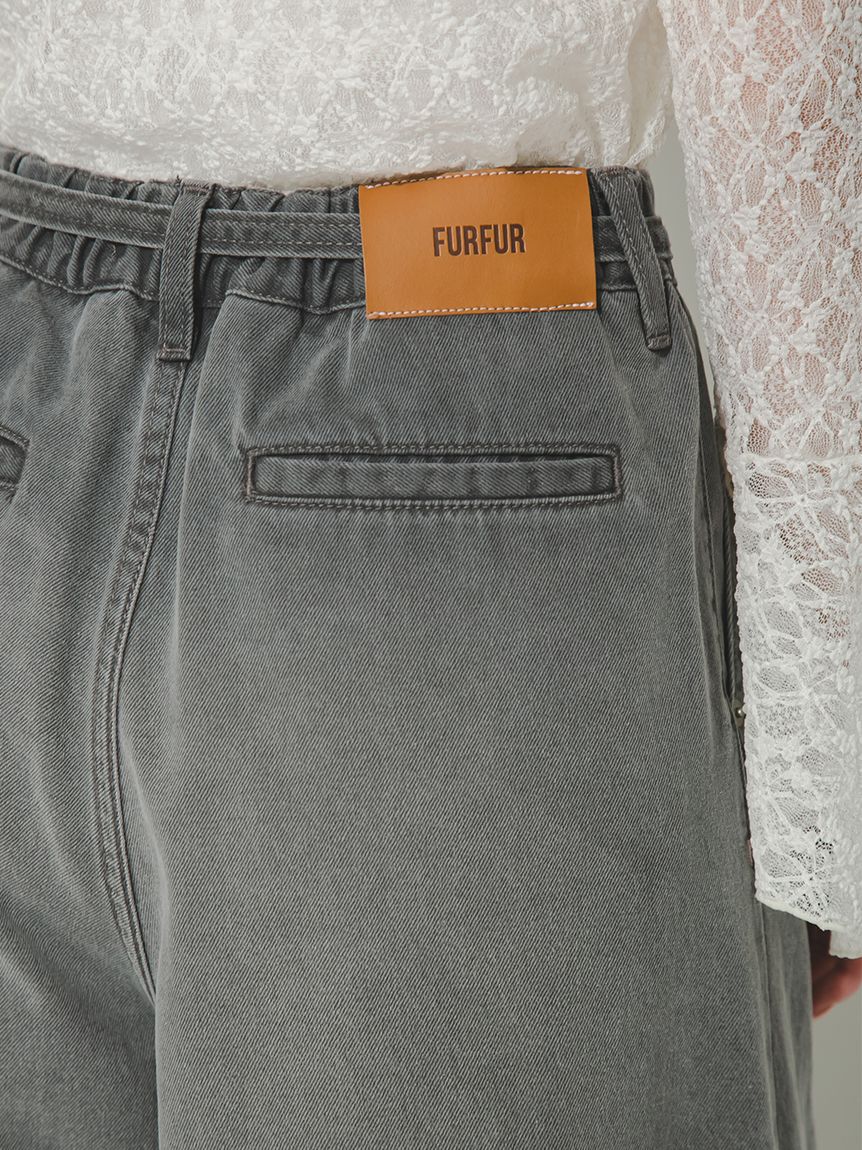 FURFUR「タックワイドデニムパンツ」|デニム|